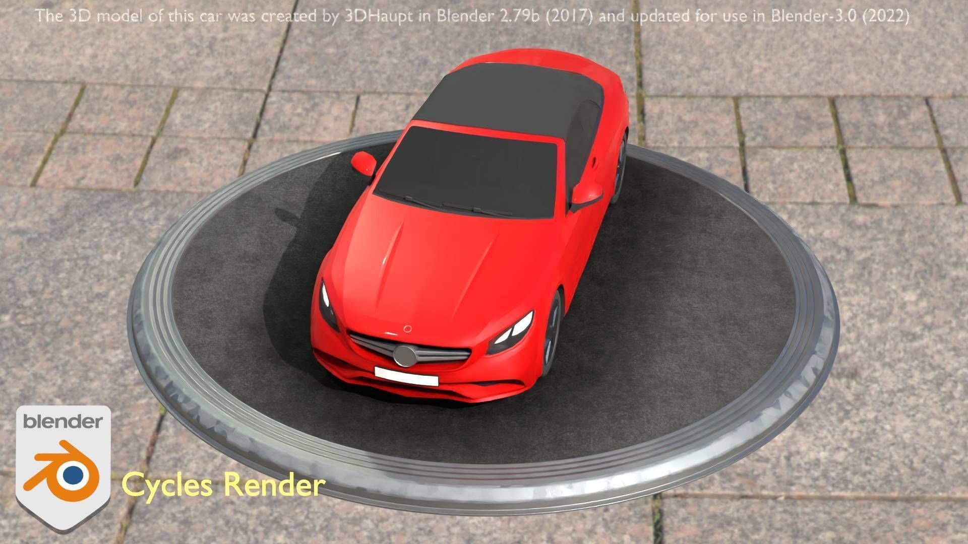 City Car 35 Upper Class Type-A Red Low-poly 3D model_60