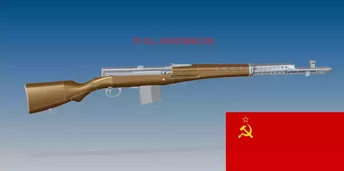 SVT-40 bullet 3D model