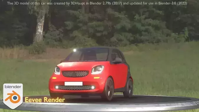 City Car 37 Small Type-E Red Low-poly 3D model