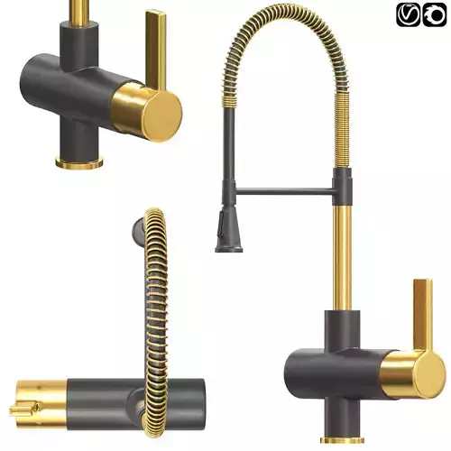 Valves-01 kitchen faucet gold Free 3D model