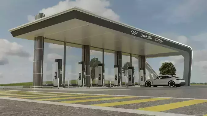 Electric Vehicle Charging Station 3D model