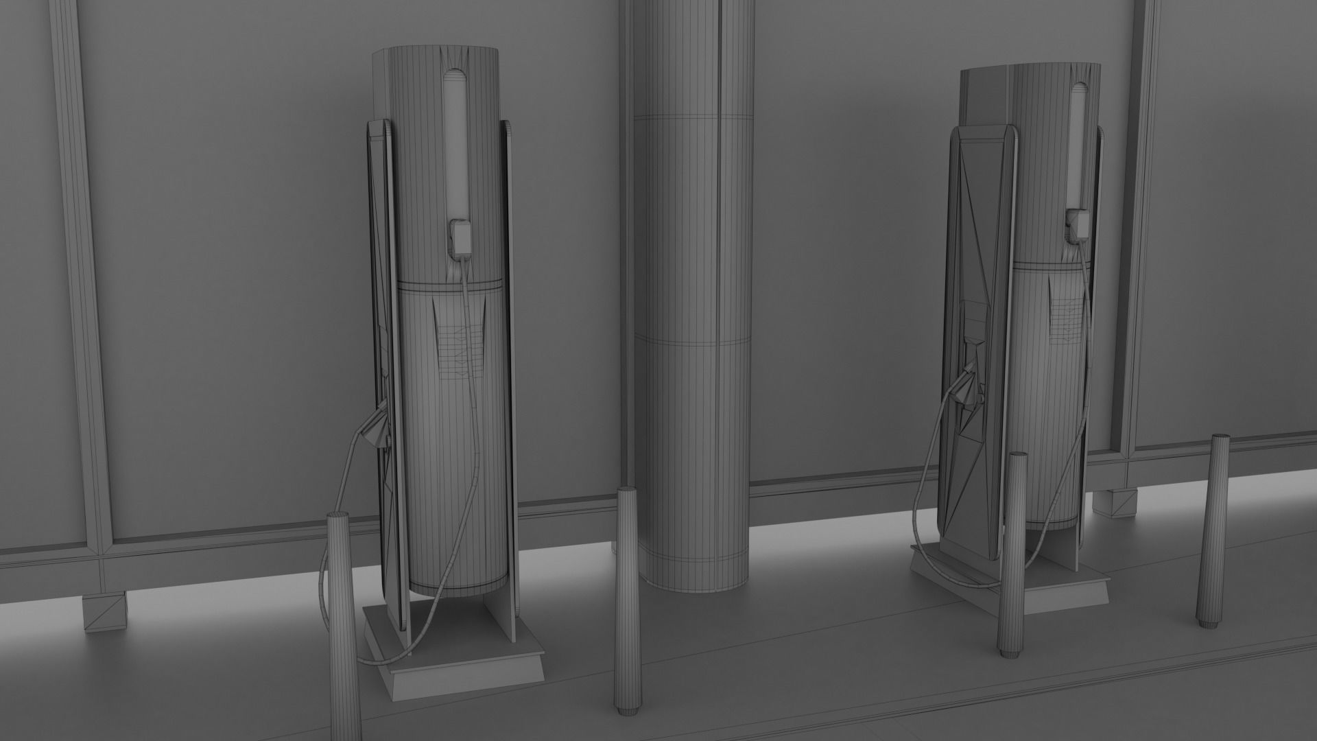 Electric Vehicle Charging Station 3D model_14