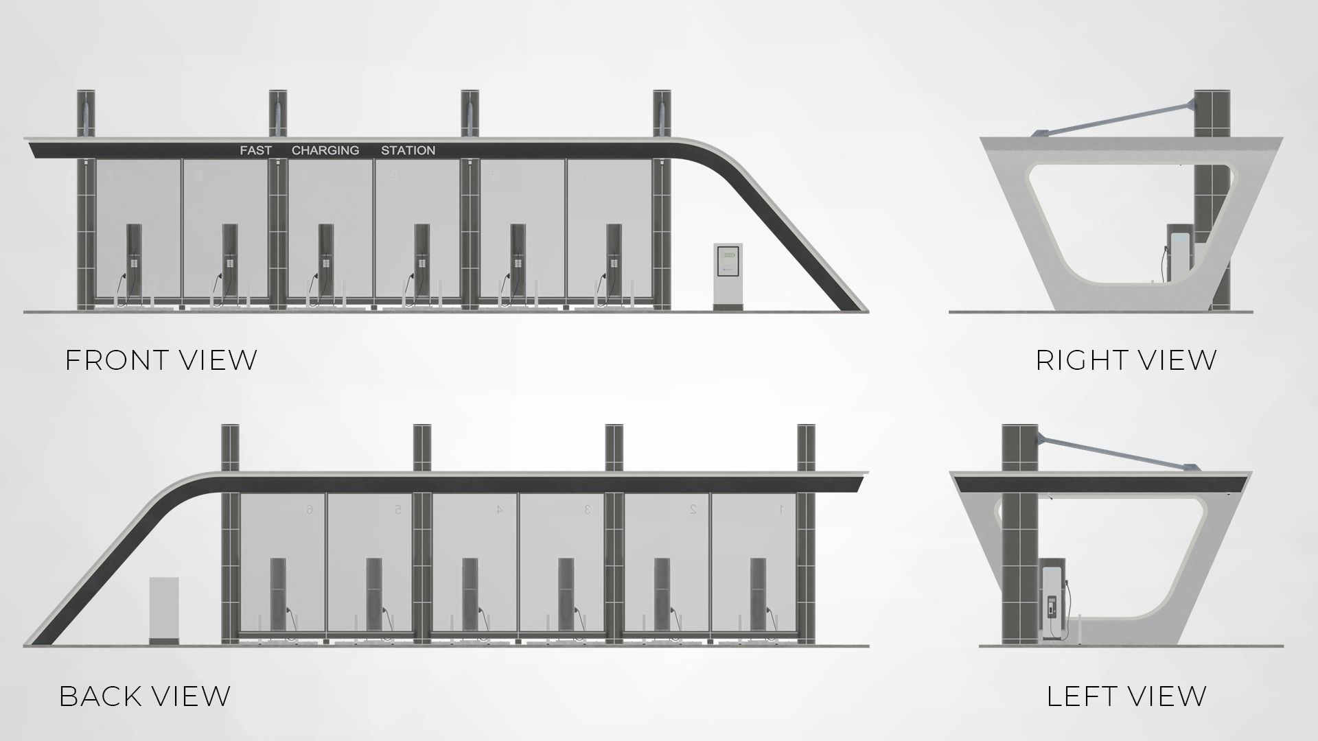Electric Vehicle Charging Station 3D model_11