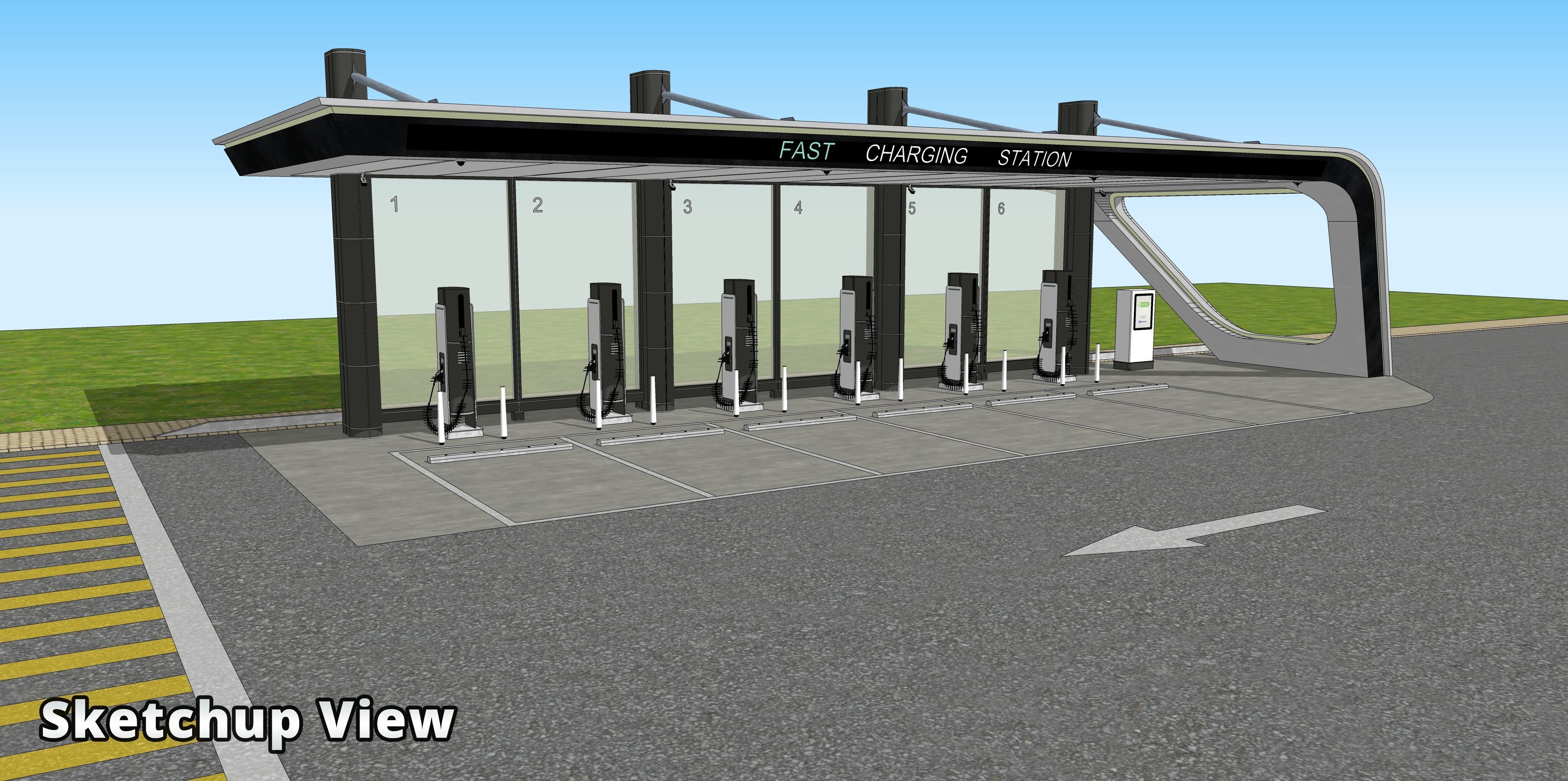 Electric Vehicle Charging Station 3D model_17