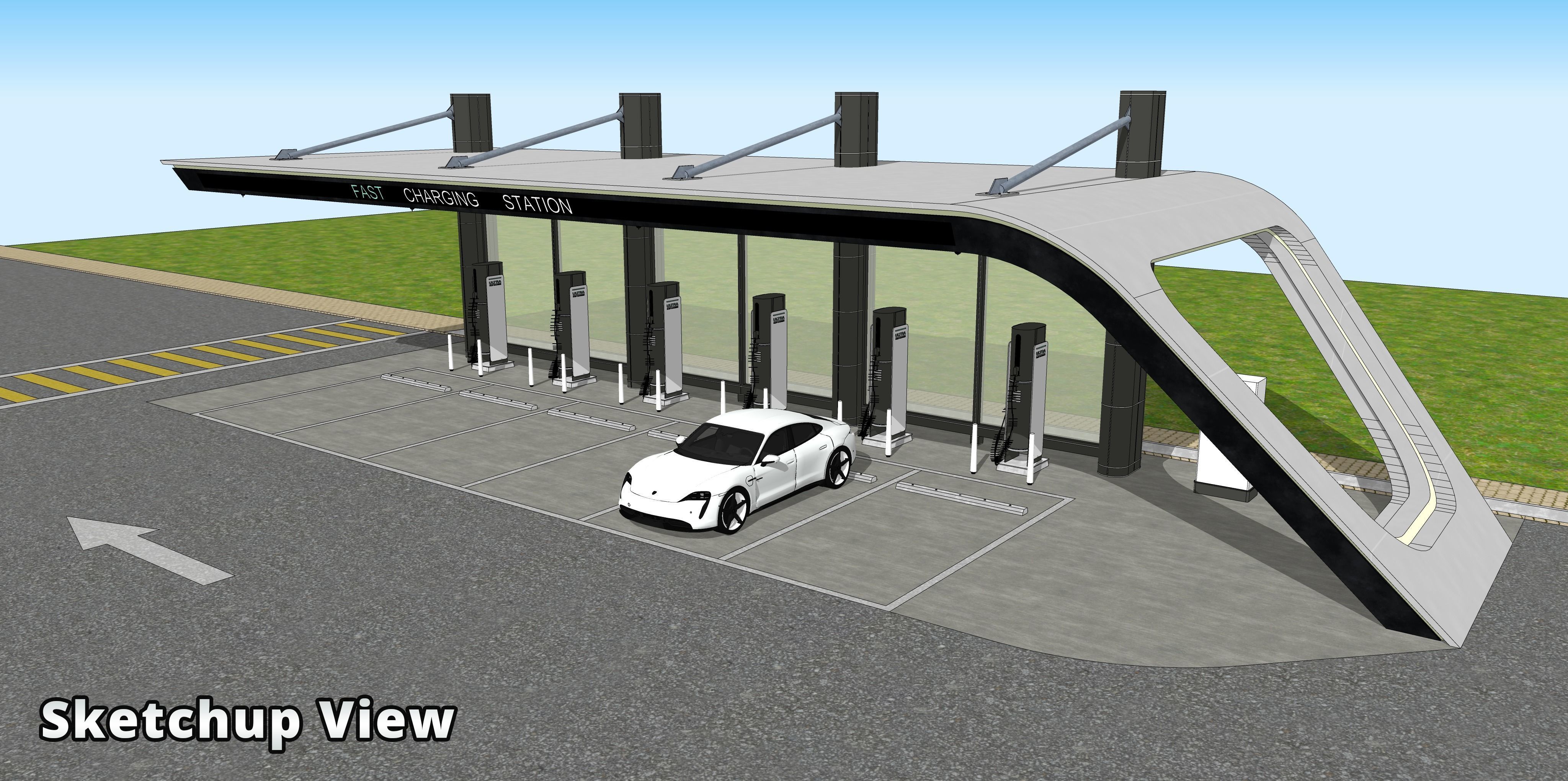 Electric Vehicle Charging Station 3D model_18