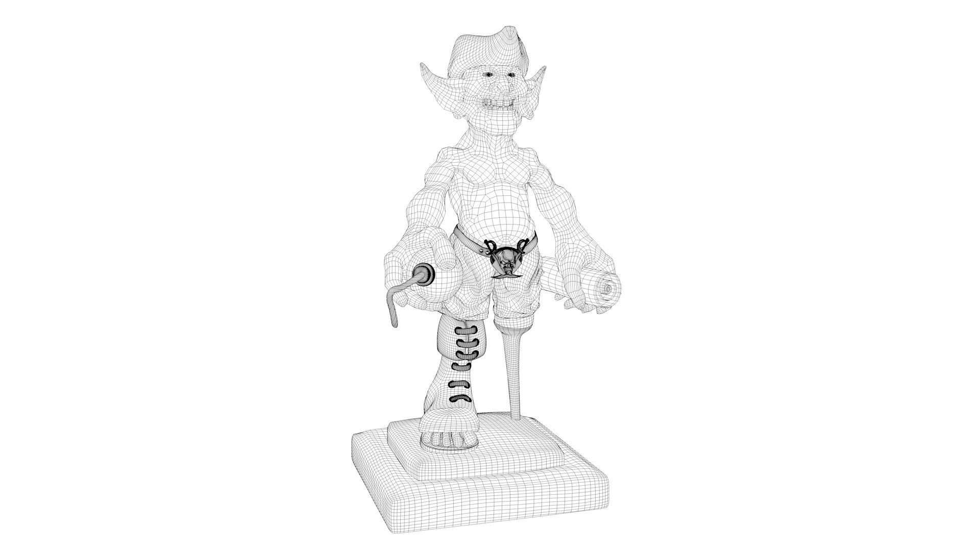 Goblin statue of elf 3D model_11