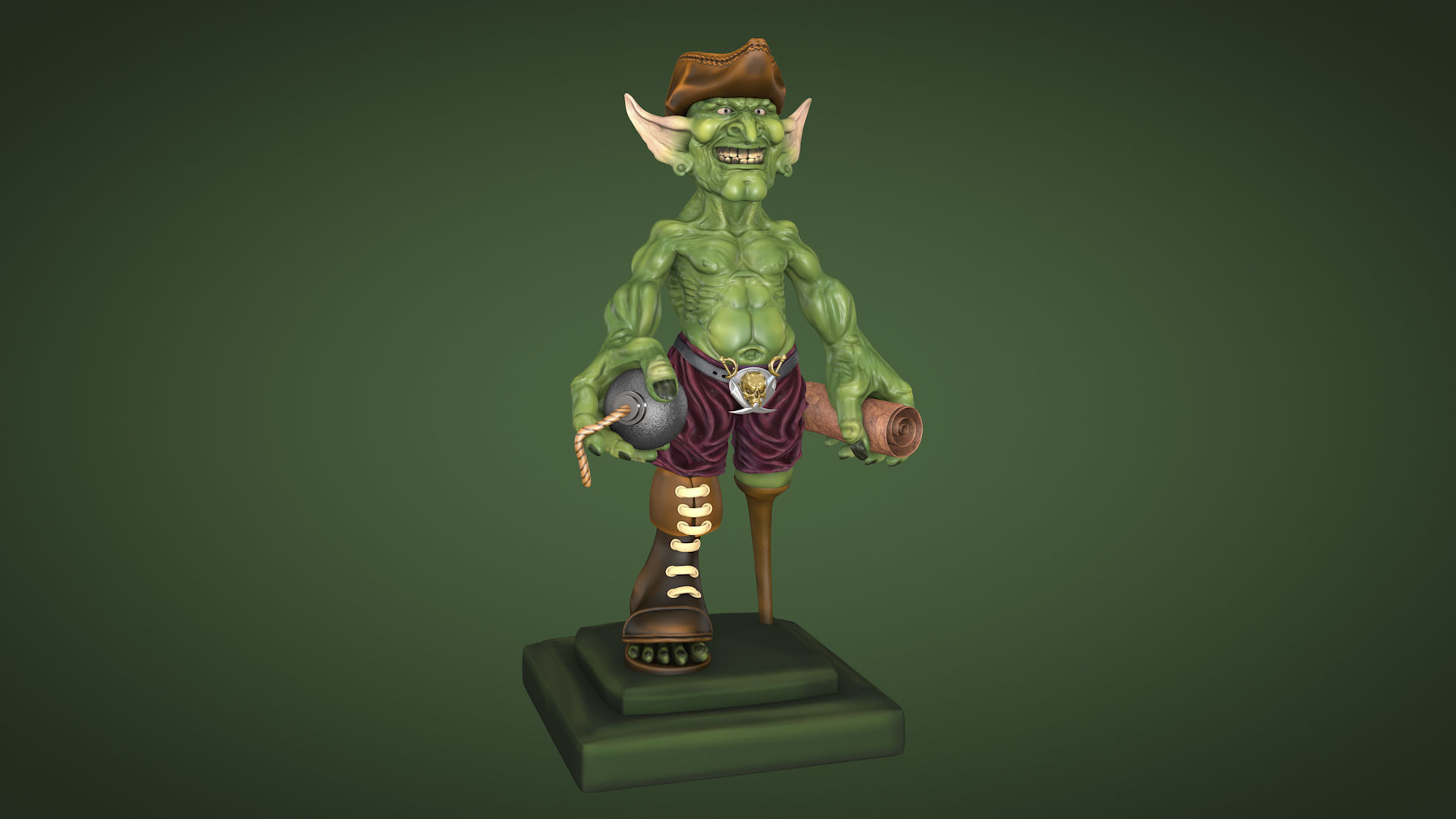 Goblin statue of elf 3D model_1