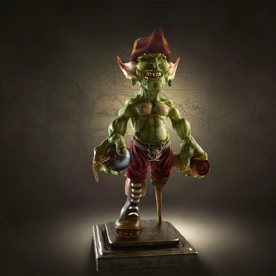 Goblin statue of elf 3D model_0