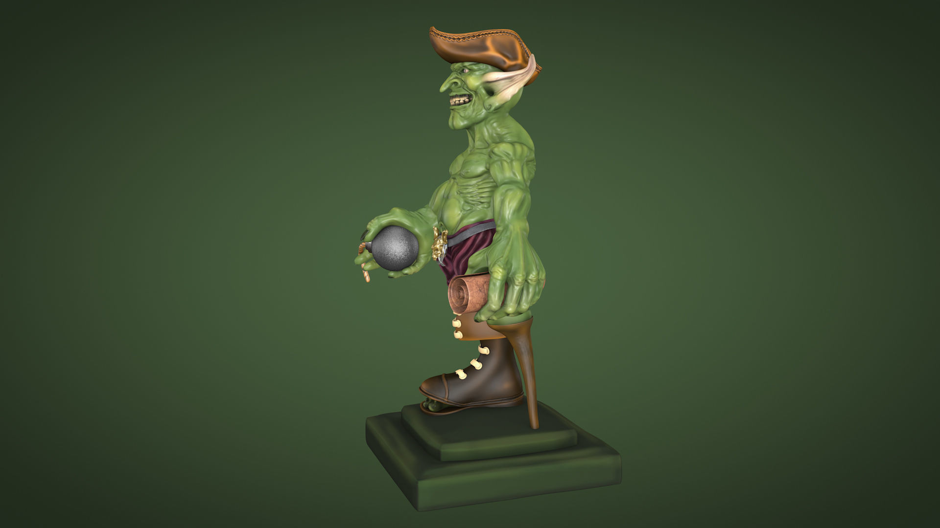 Goblin statue of elf 3D model_2