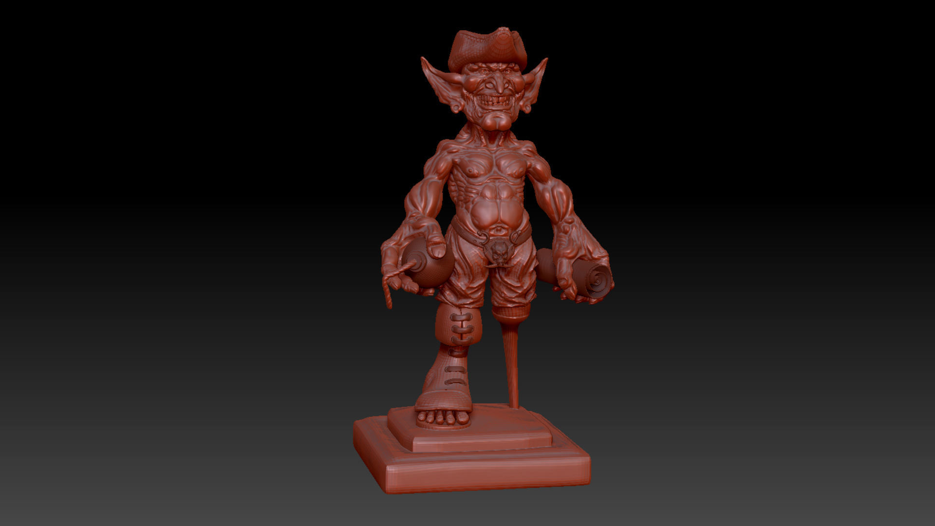 Goblin statue of elf 3D model_16