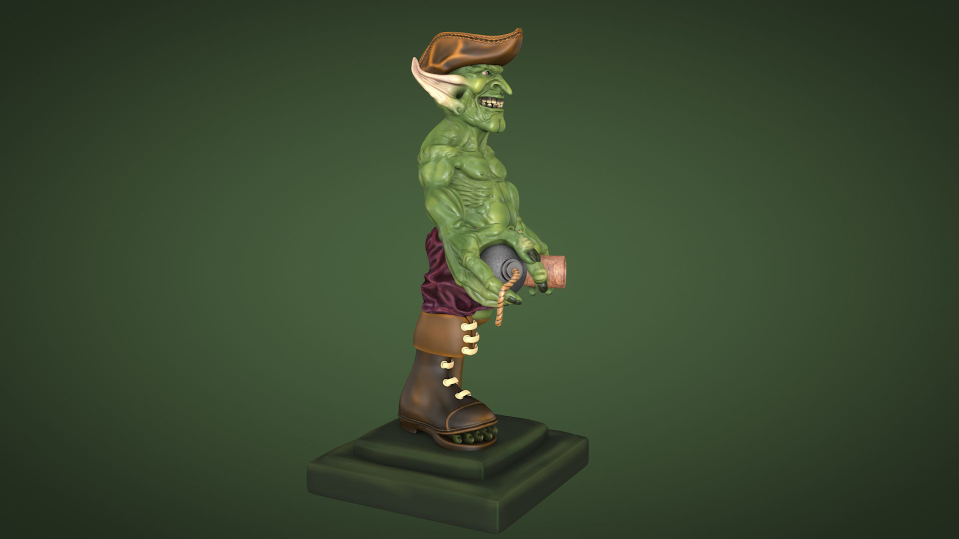Goblin statue of elf 3D model_4