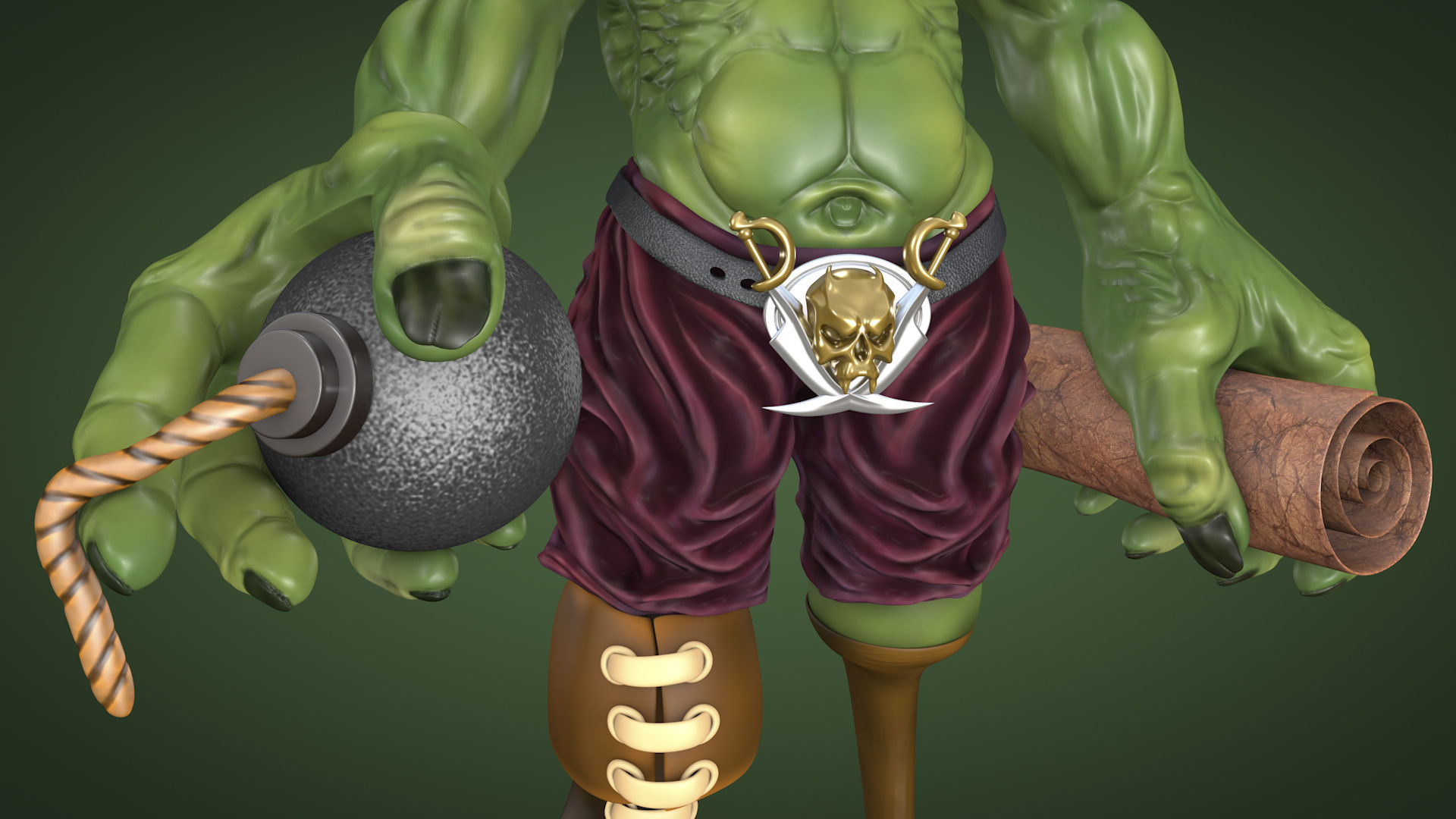Goblin statue of elf 3D model_6