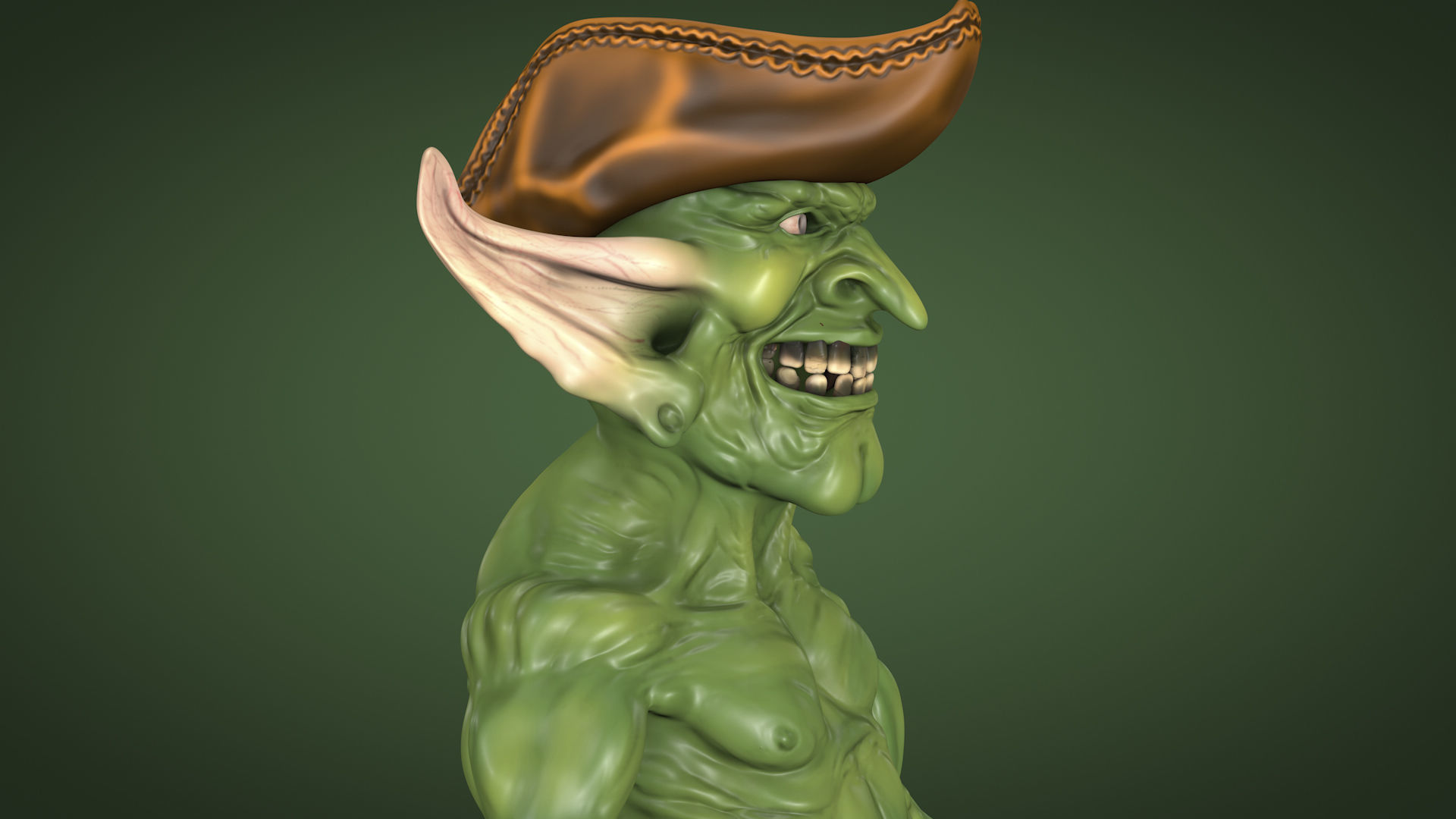 Goblin statue of elf 3D model_5