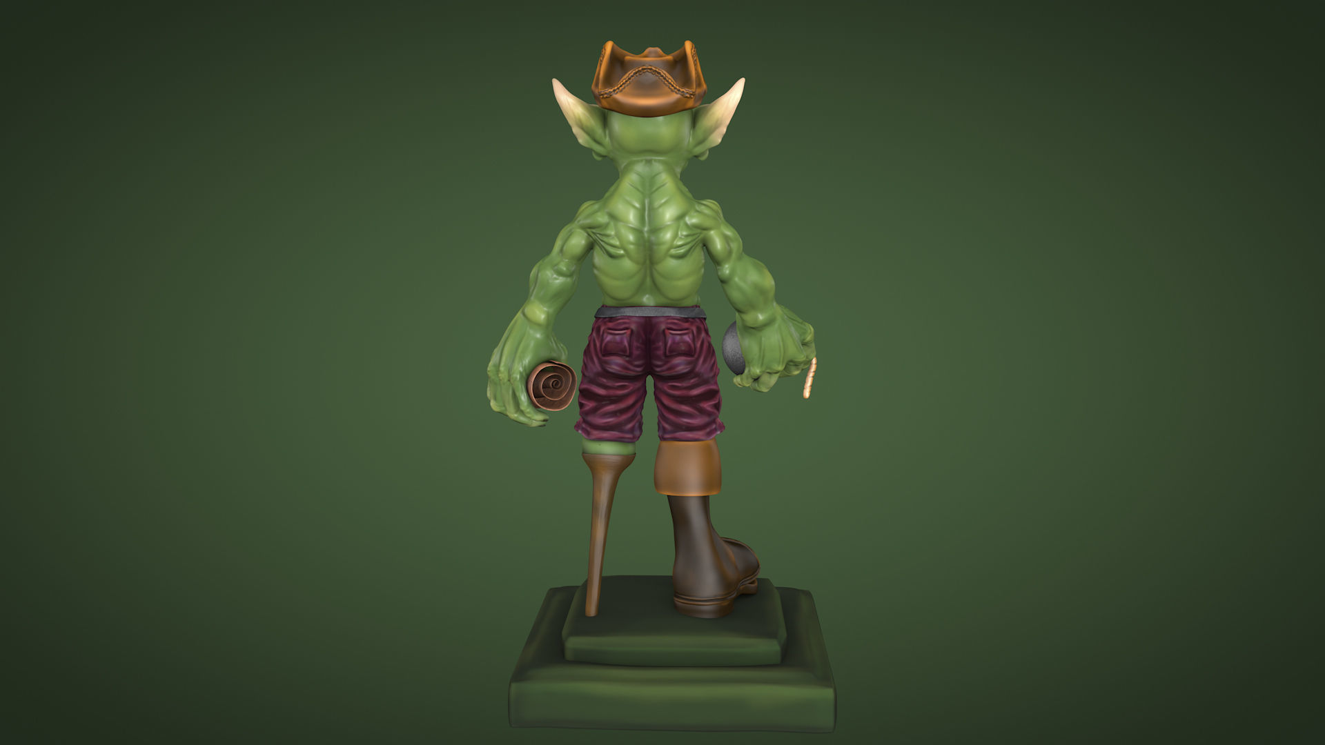 Goblin statue of elf 3D model_3