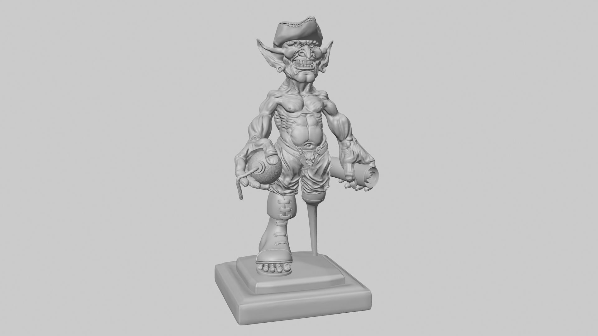 Goblin statue of elf 3D model_10