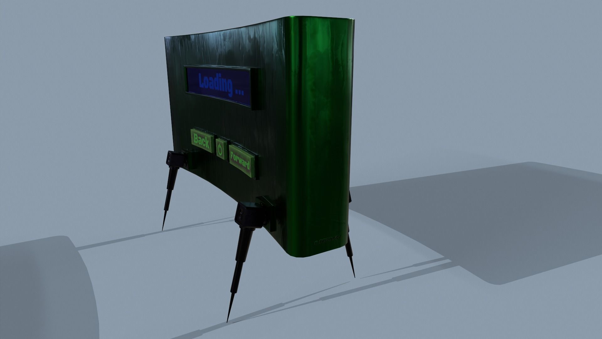 Antipersonnel Mine Sci-Fi Low-poly 3D model_10