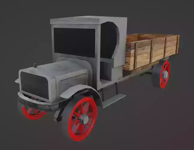 White Truck  Low-poly 3D model