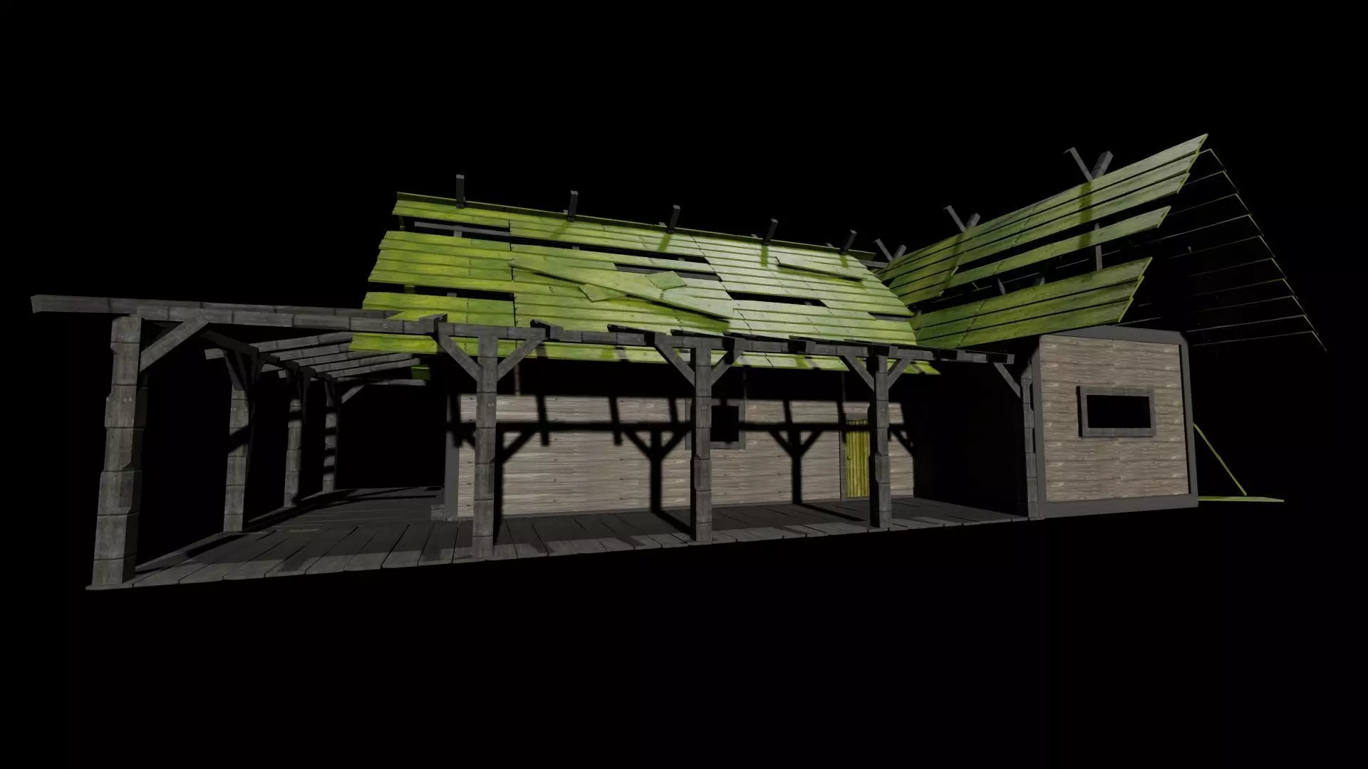 Abandoned cabin Free low-poly 3D model