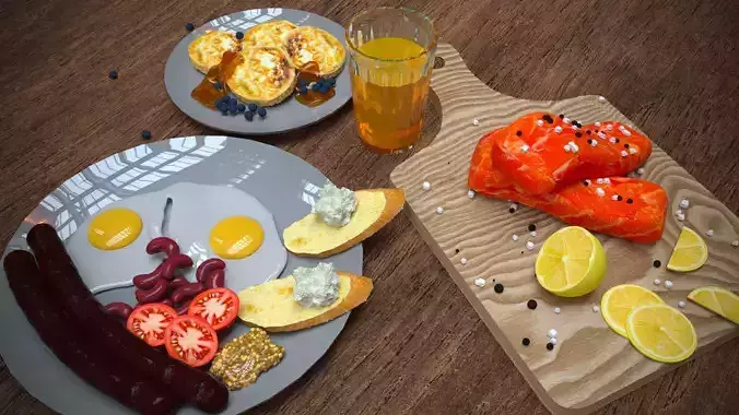 Breakfast sliced tomato