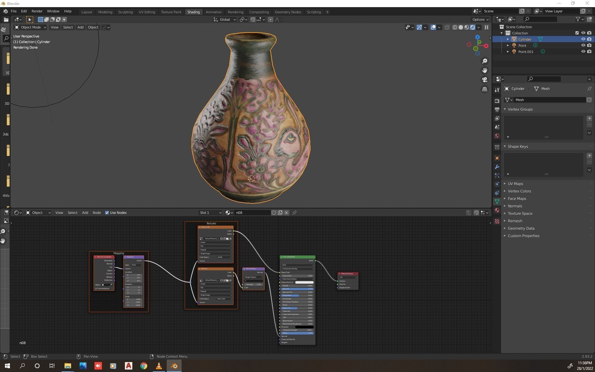 persian pottery vase n08 Low-poly 3D model_11