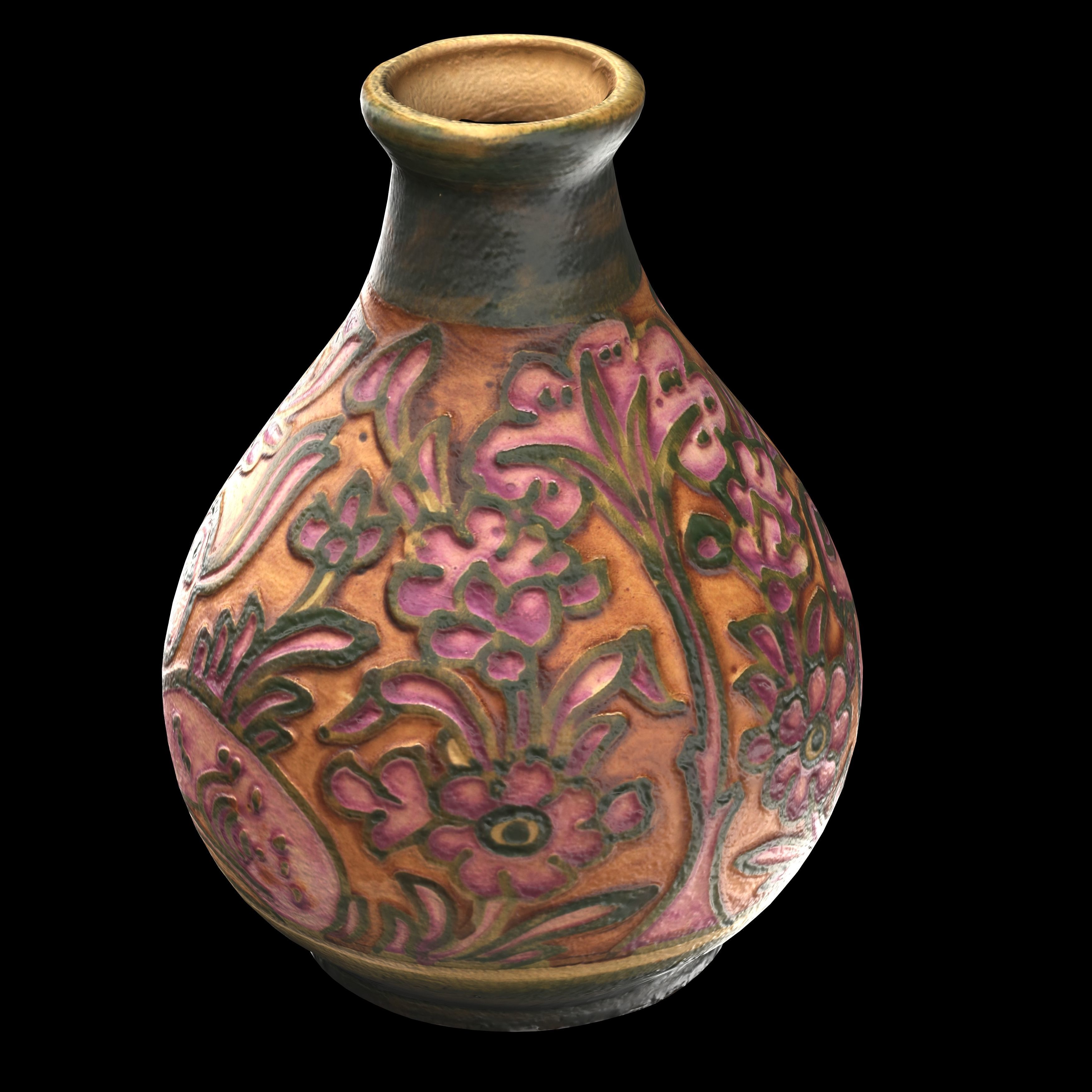 persian pottery vase n08 Low-poly 3D model_2