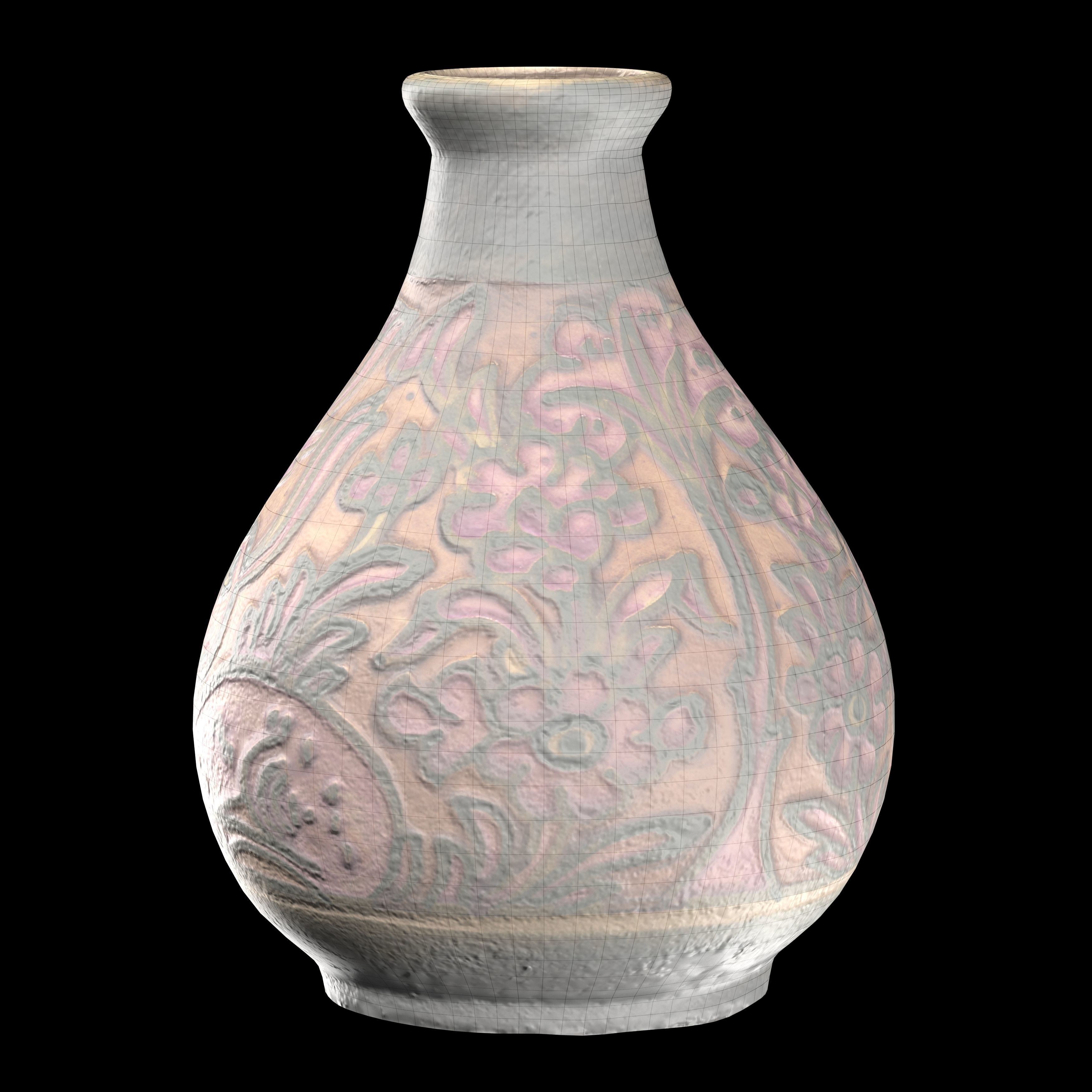 persian pottery vase n08 Low-poly 3D model_9