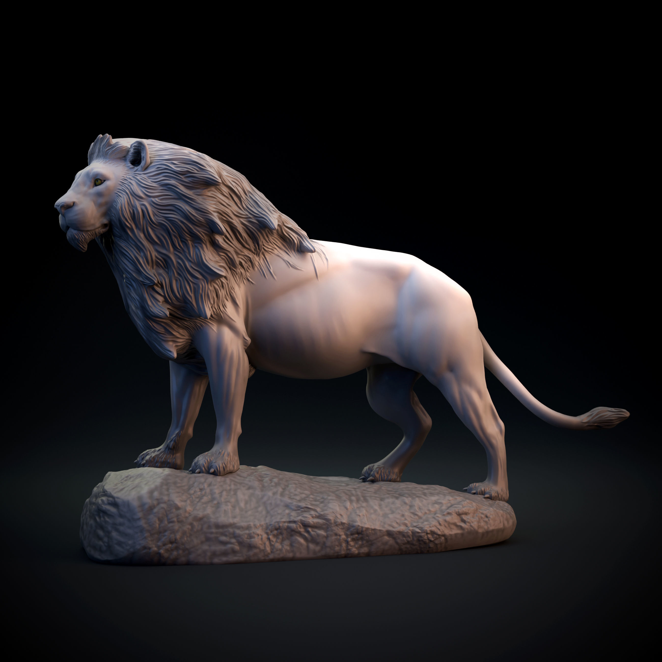 Lion - pre supported intended for 3D printing 3D print model_1