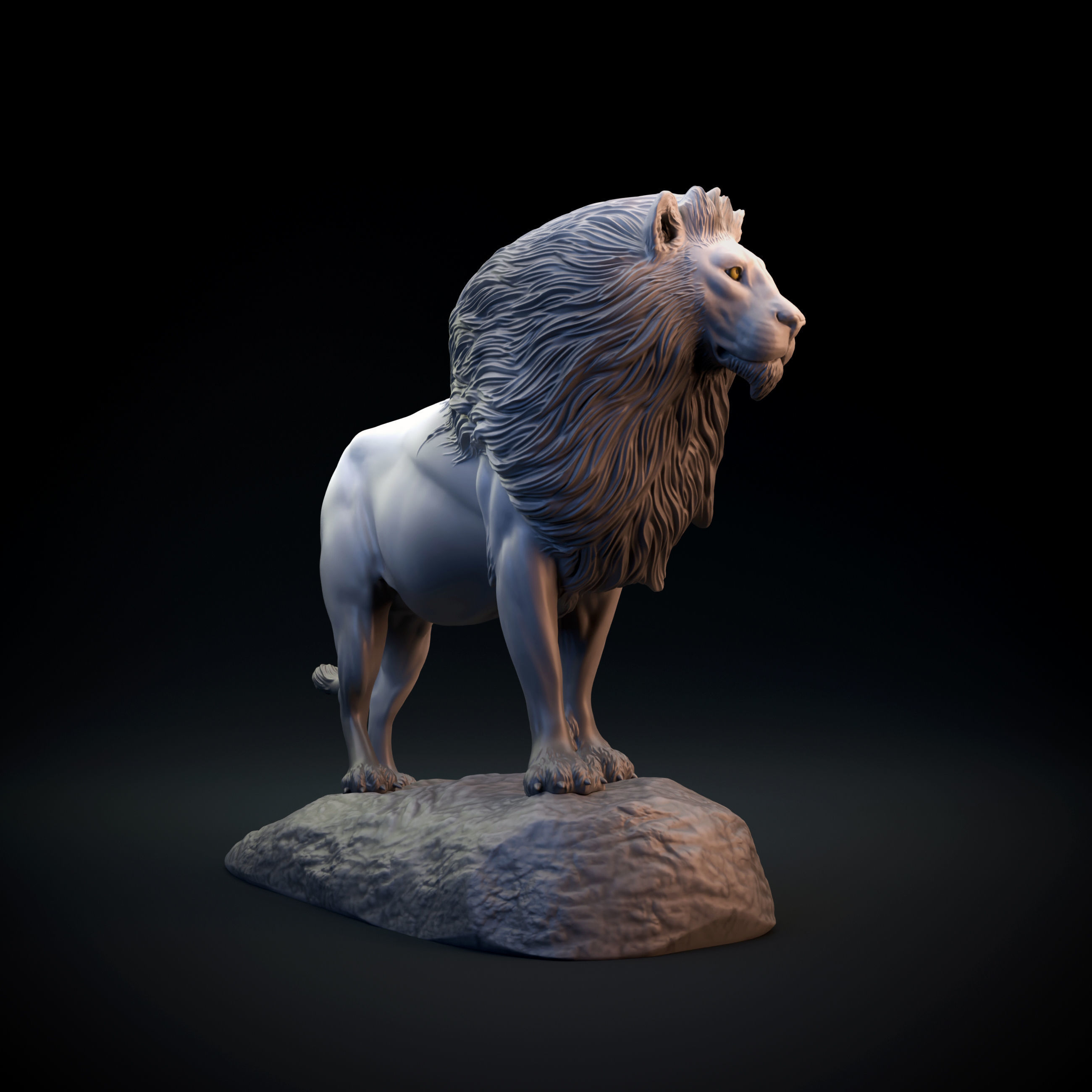Lion - pre supported intended for 3D printing 3D print model_2