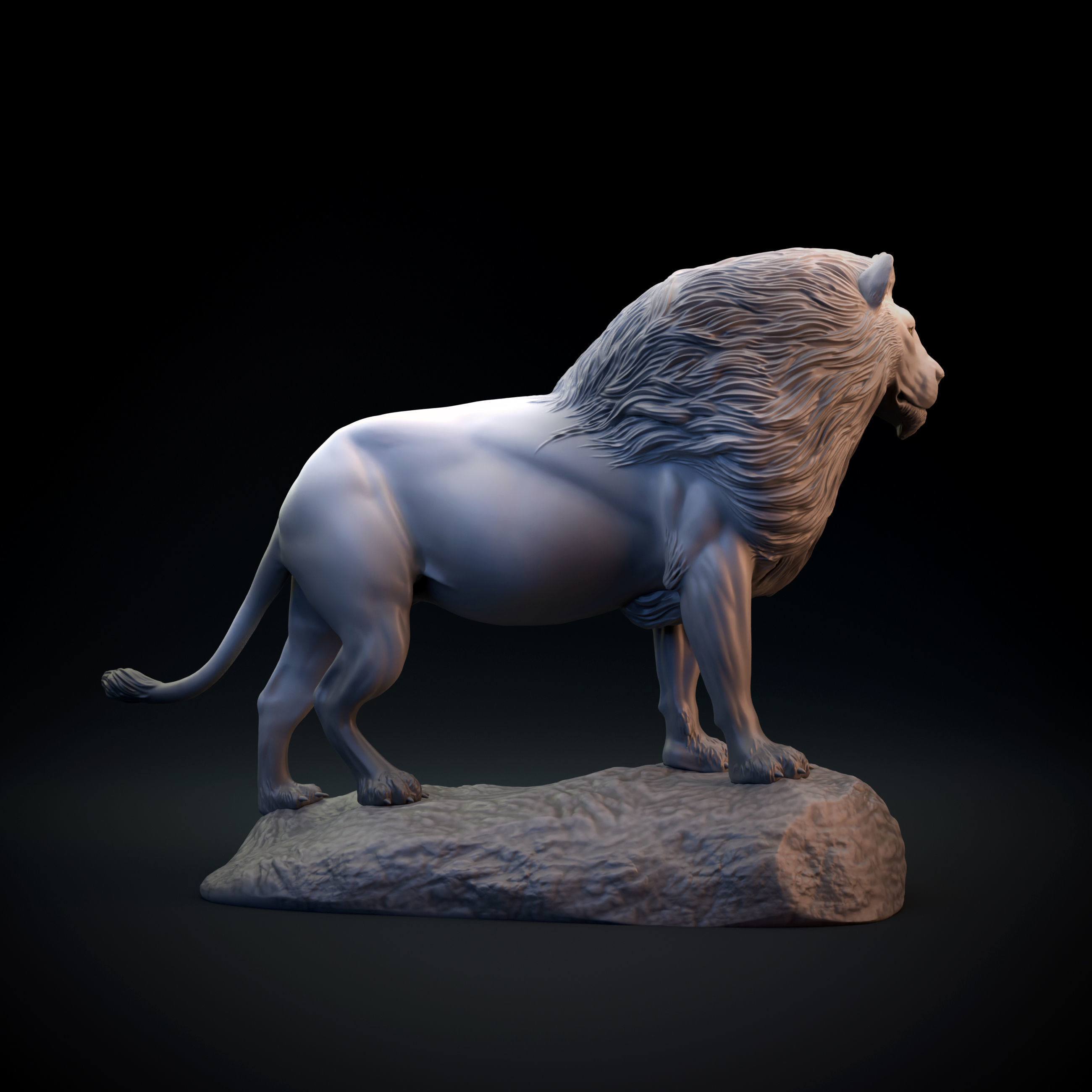 Lion - pre supported intended for 3D printing 3D print model_5