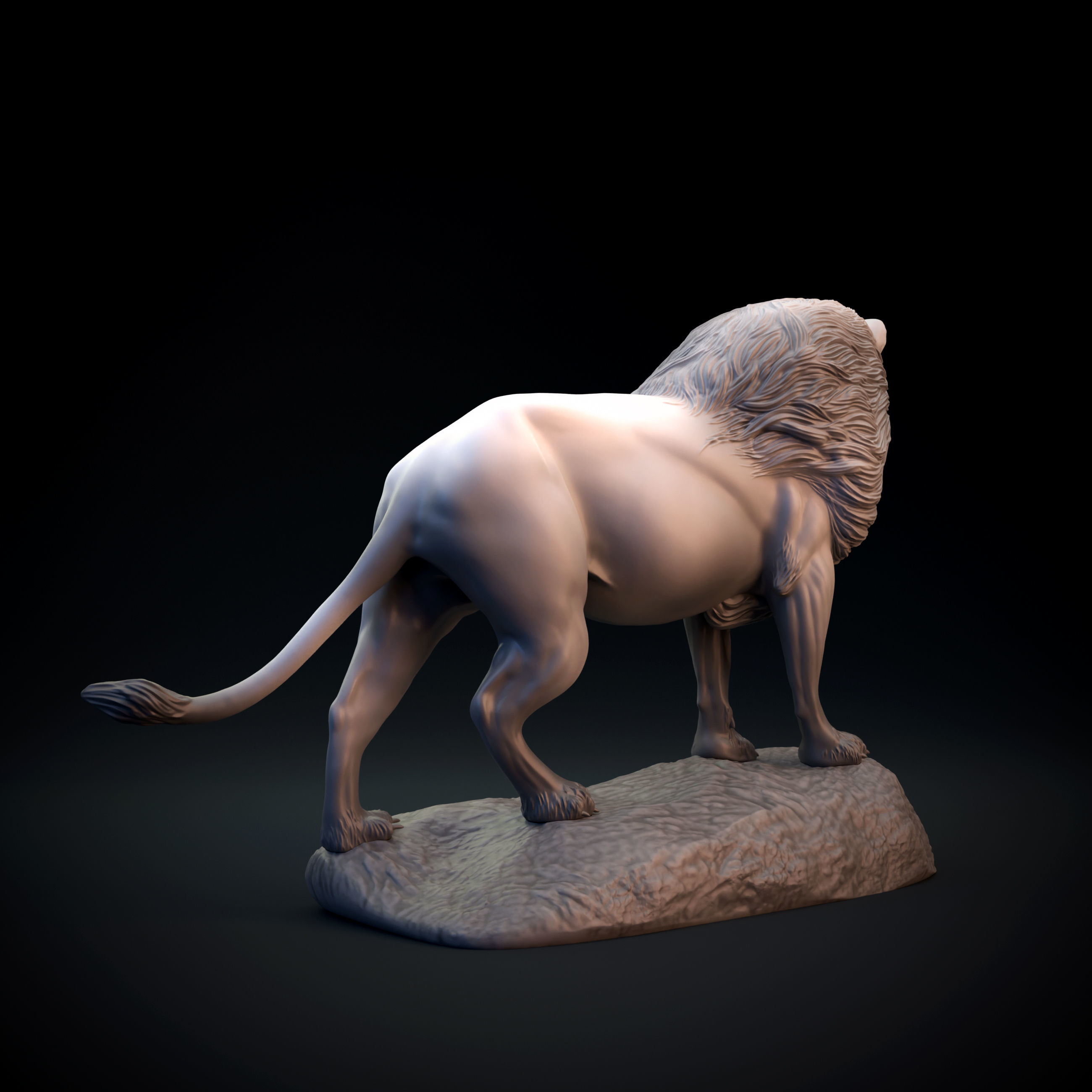 Lion - pre supported intended for 3D printing 3D print model_4