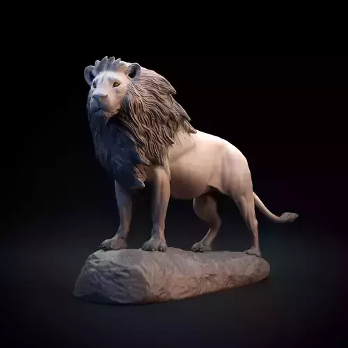 Lion - pre supported intended for 3D printing 3D print model