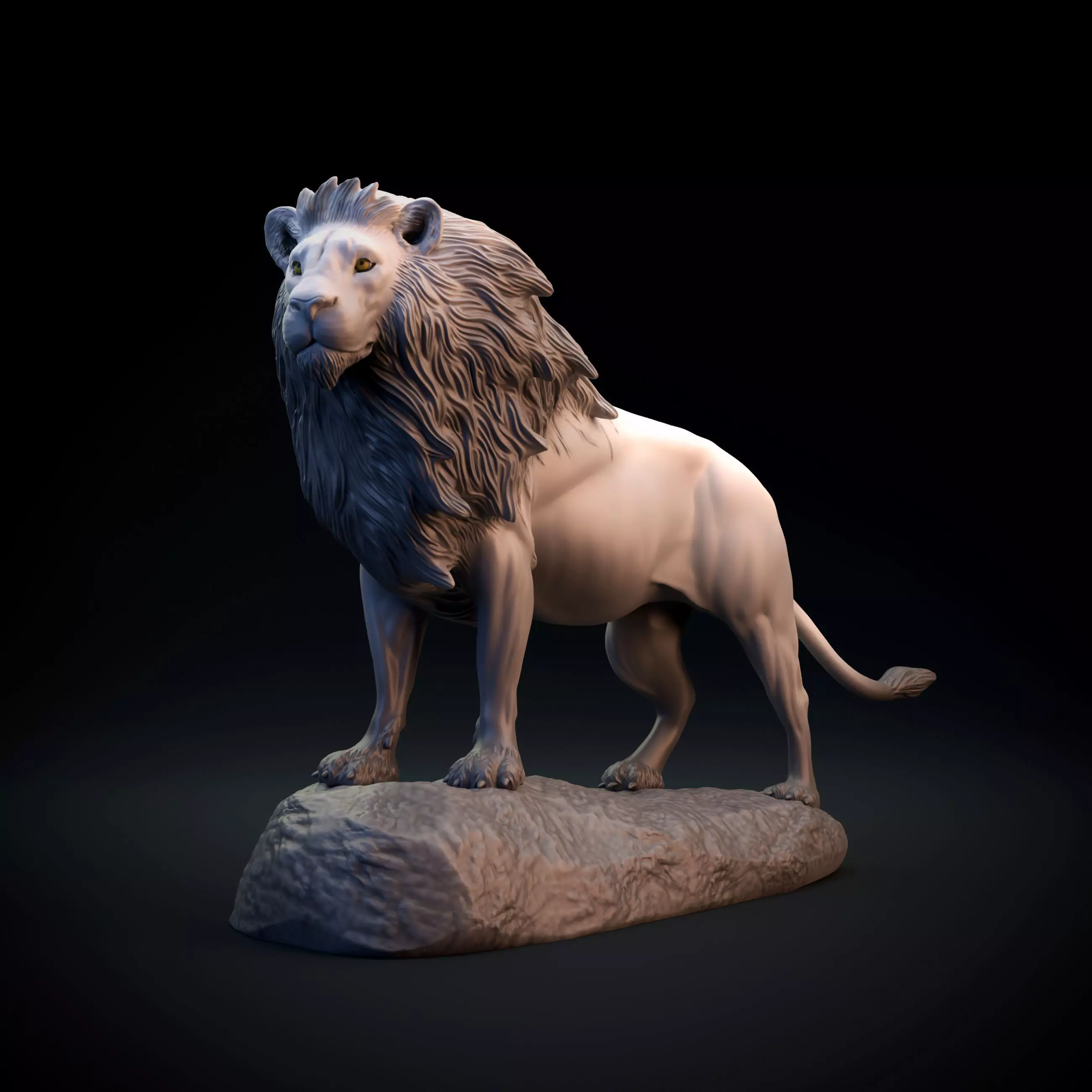 Lion - pre supported intended for 3D printing 3D print model_0