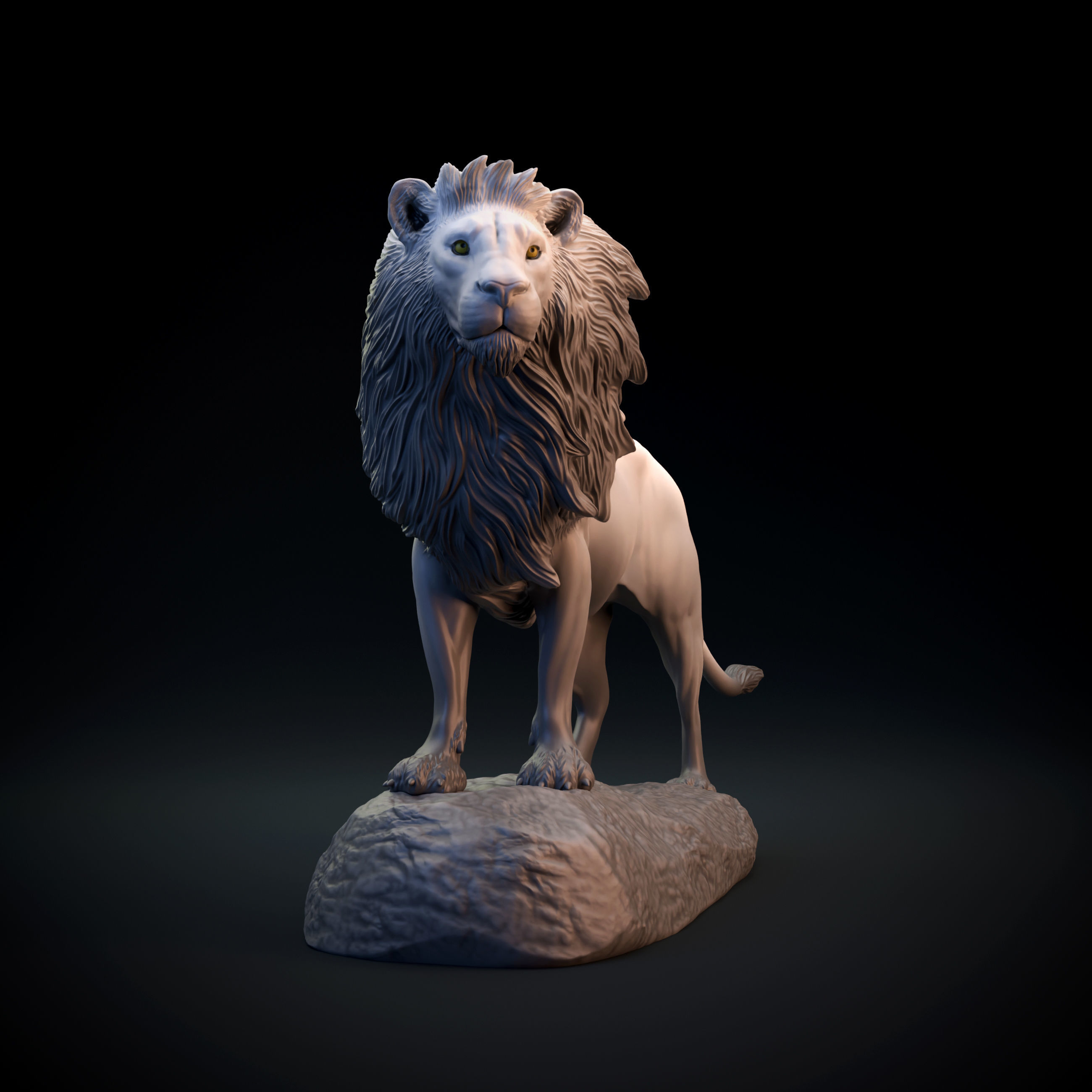 Lion - pre supported intended for 3D printing 3D print model_3