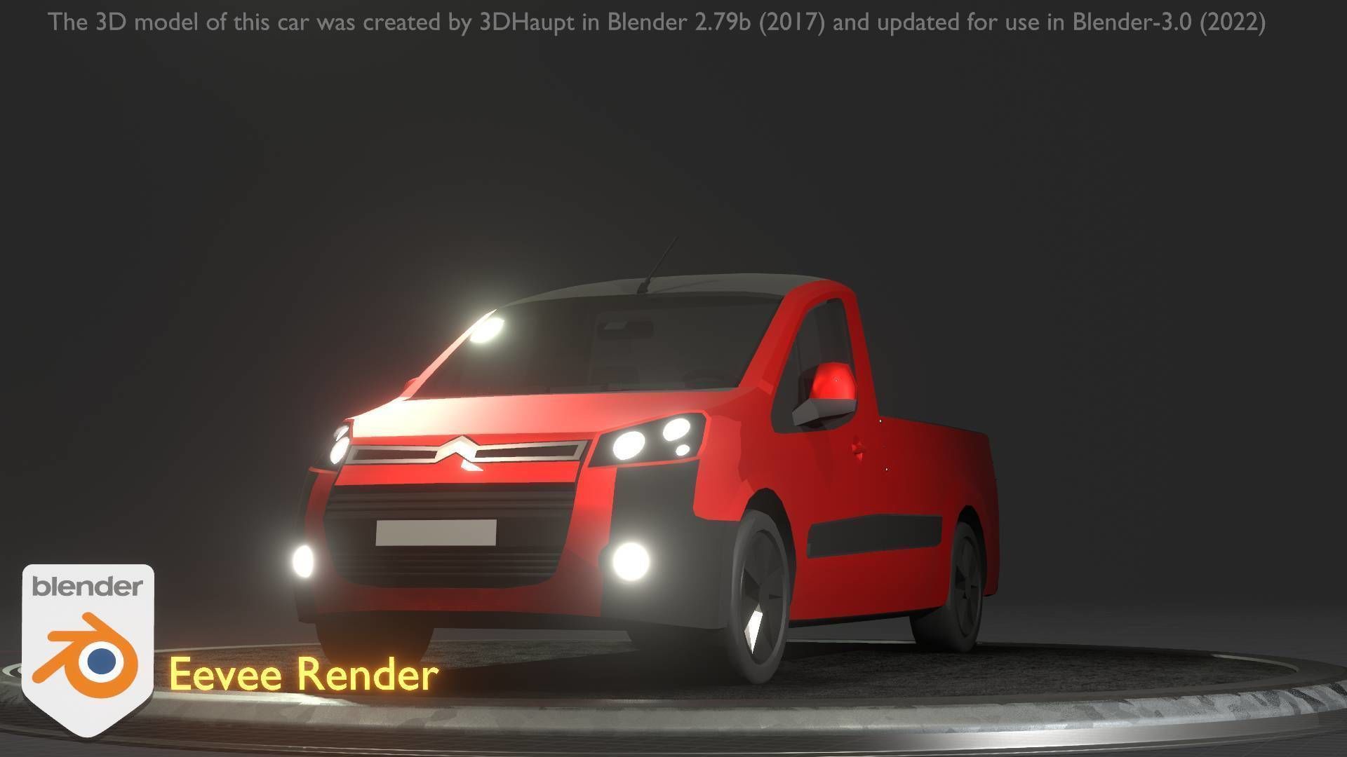 City Car 39 Utility Vehicles Van Pickup 1500 Type-D Red Low-poly 3D model_75