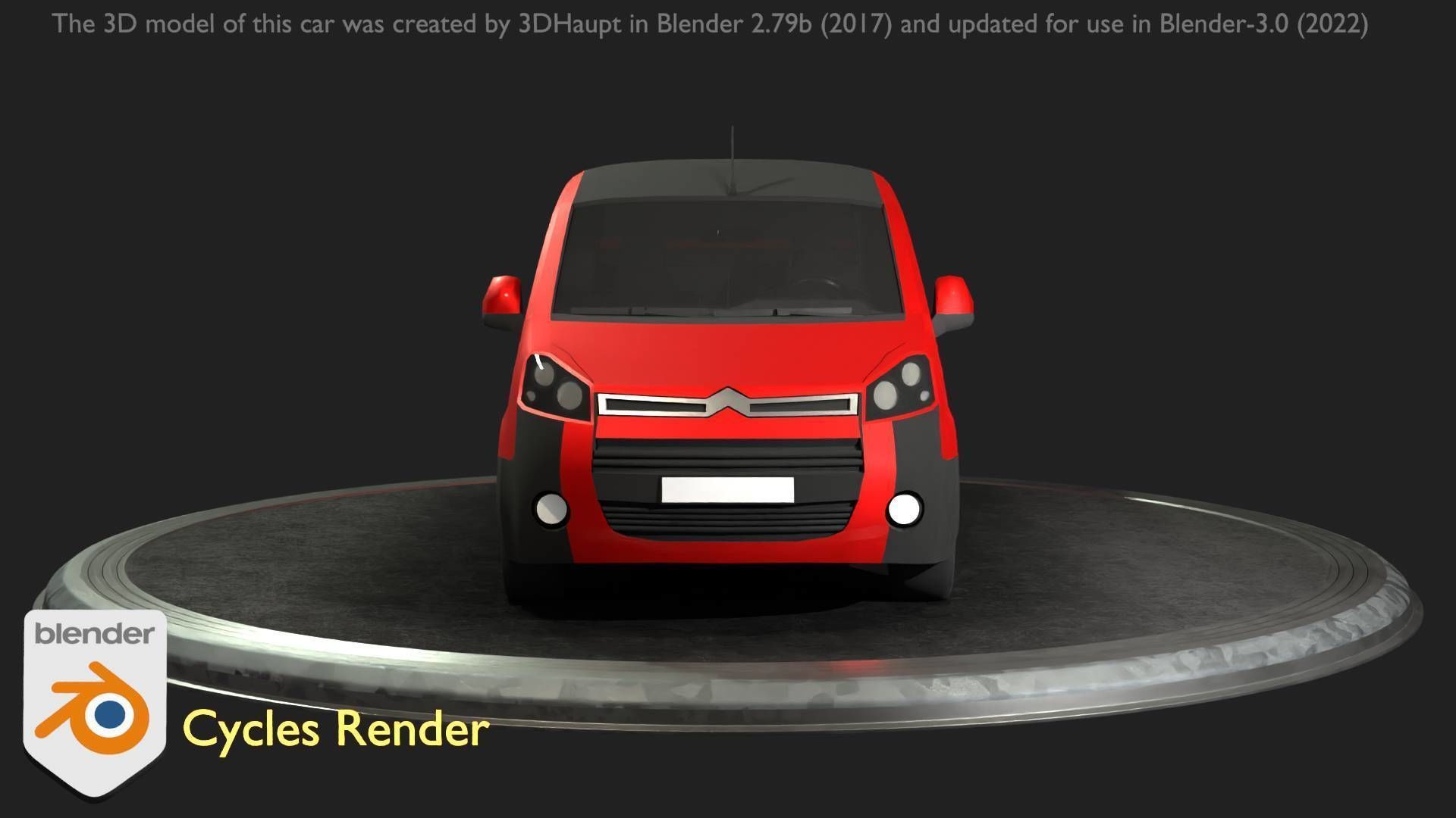 City Car 39 Utility Vehicles Van Pickup 1500 Type-D Red Low-poly 3D model_79