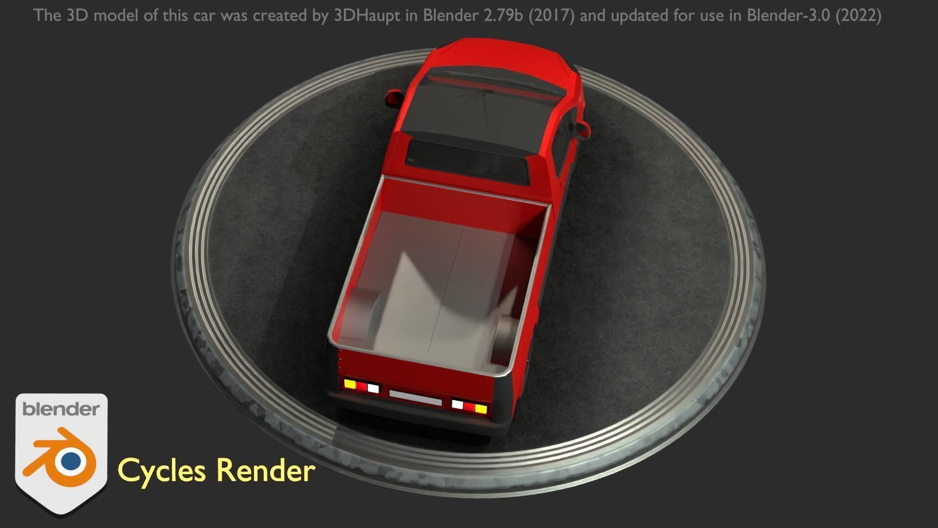 City Car 39 Utility Vehicles Van Pickup 1500 Type-D Red Low-poly 3D model_60