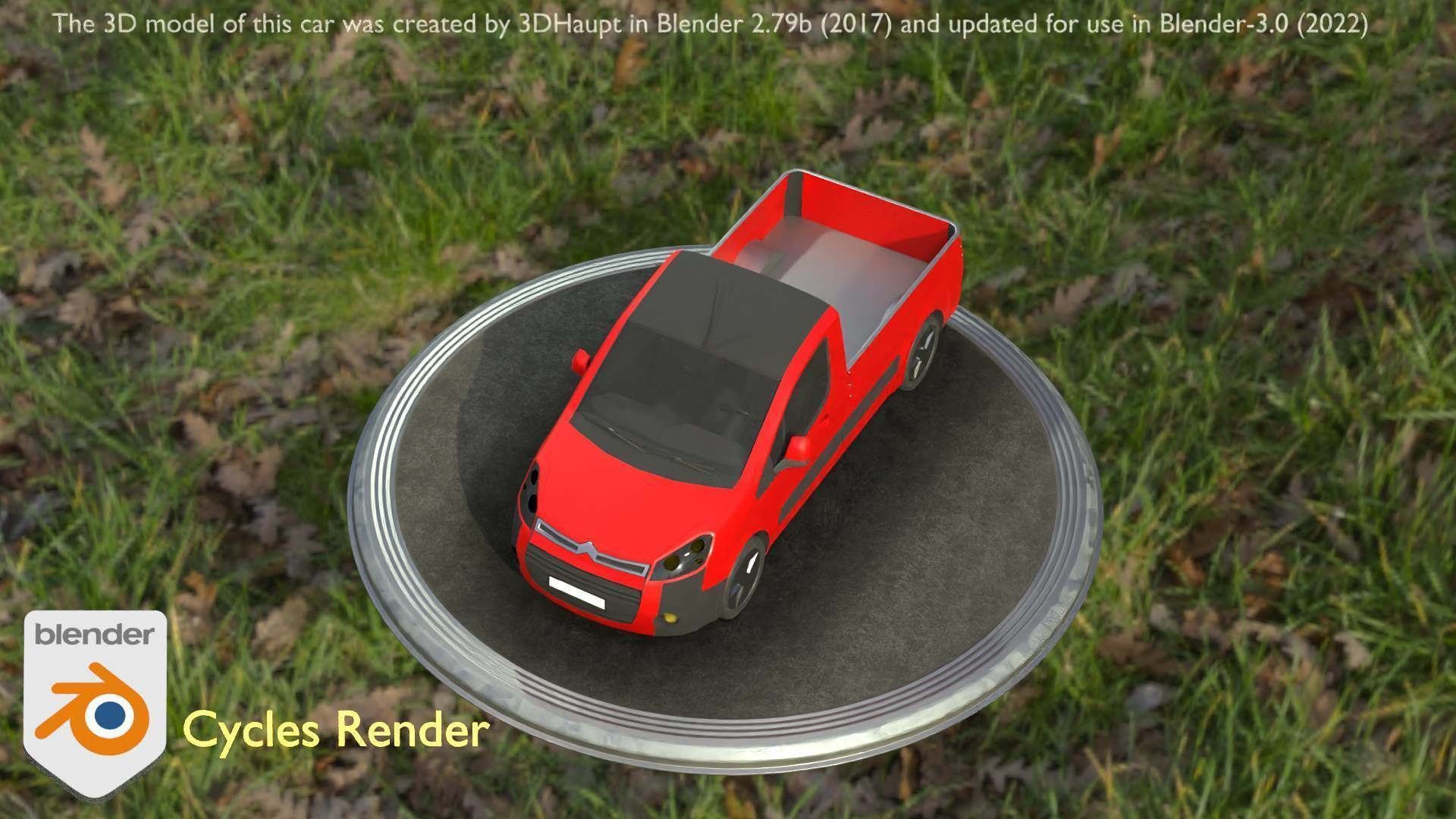 City Car 39 Utility Vehicles Van Pickup 1500 Type-D Red Low-poly 3D model_33