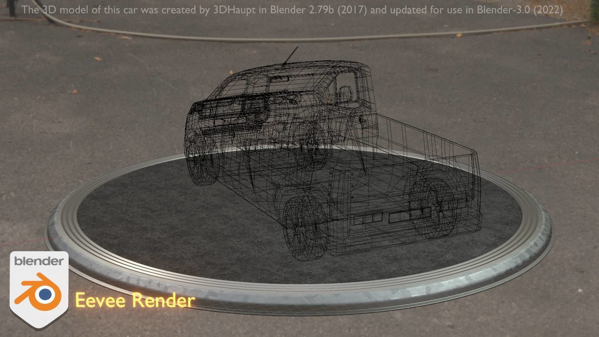 City Car 39 Utility Vehicles Van Pickup 1500 Type-D Red Low-poly 3D model_88