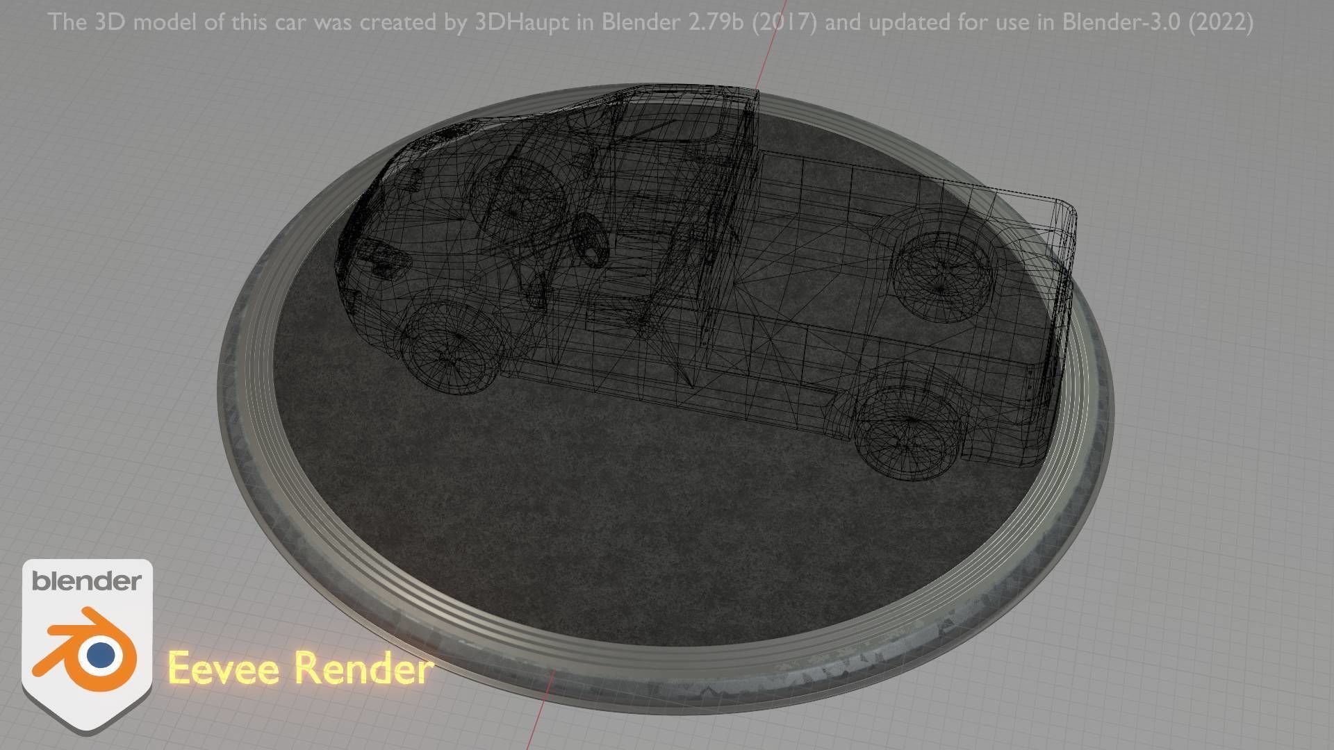 City Car 39 Utility Vehicles Van Pickup 1500 Type-D Red Low-poly 3D model_87