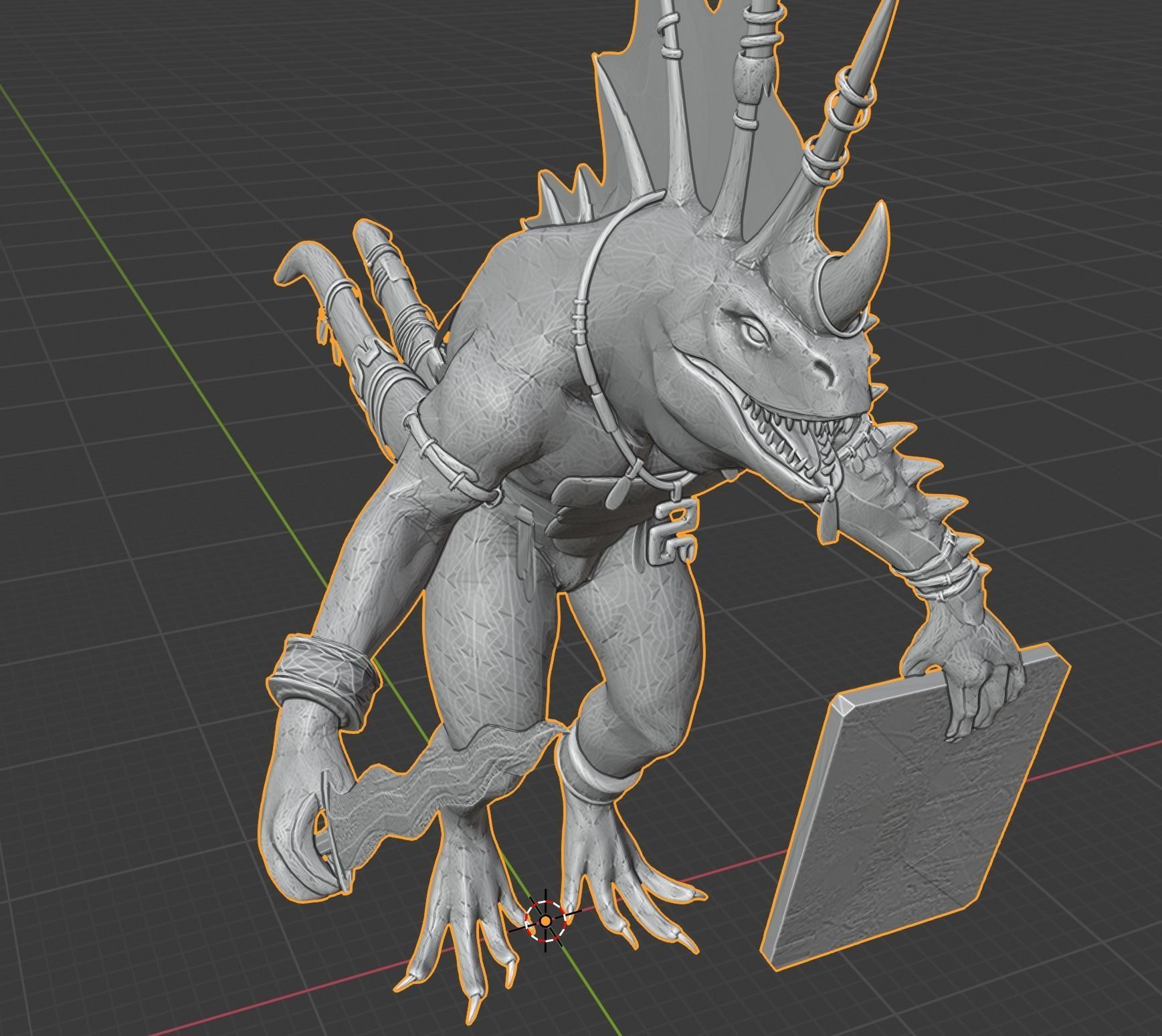 Age of hammer fanatic lizard 3D print model_8