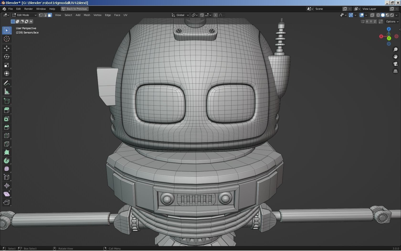 Sci-Fi Robot - Droid bone-rigged 3D model_21
