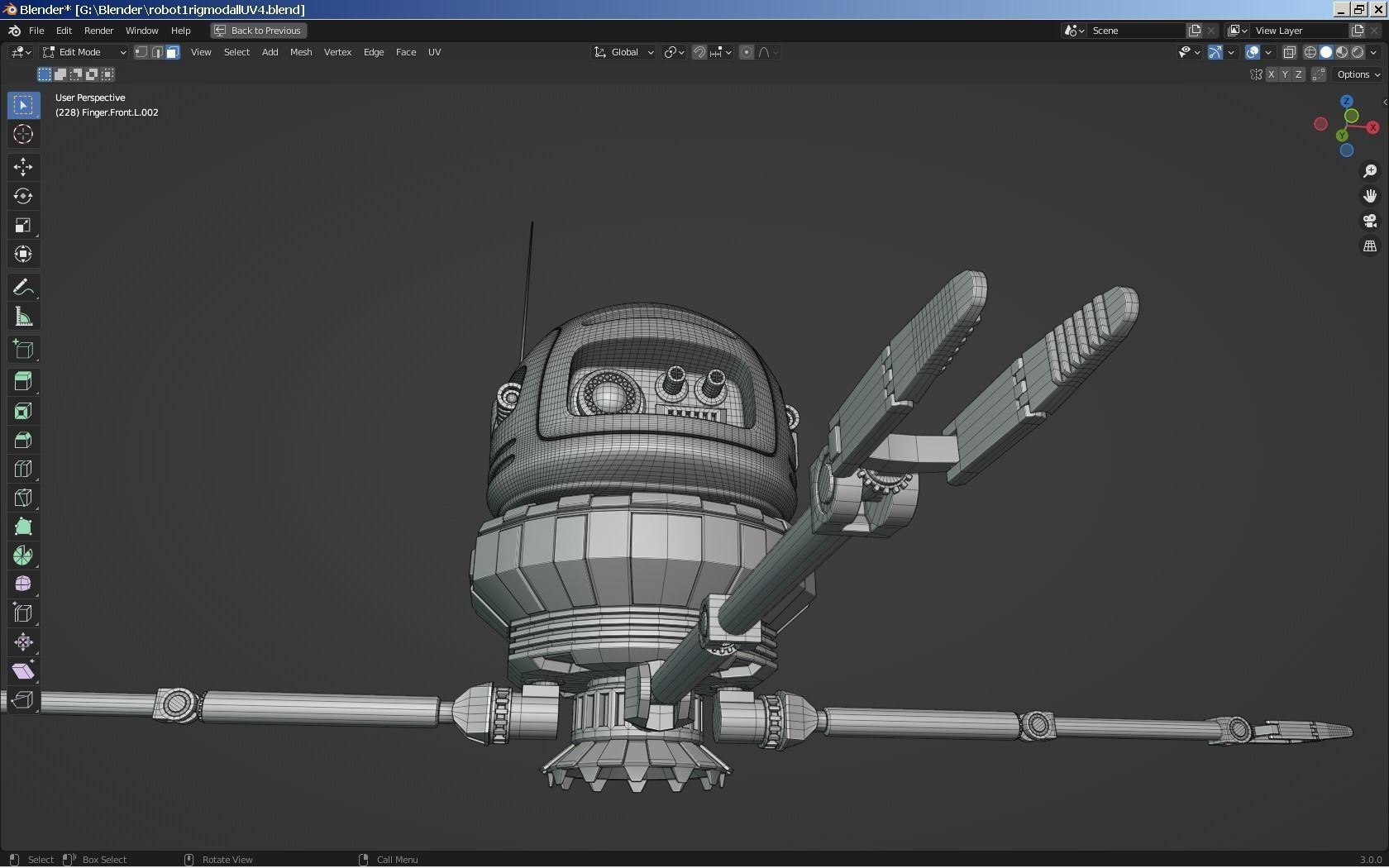 Sci-Fi Robot - Droid bone-rigged 3D model_23