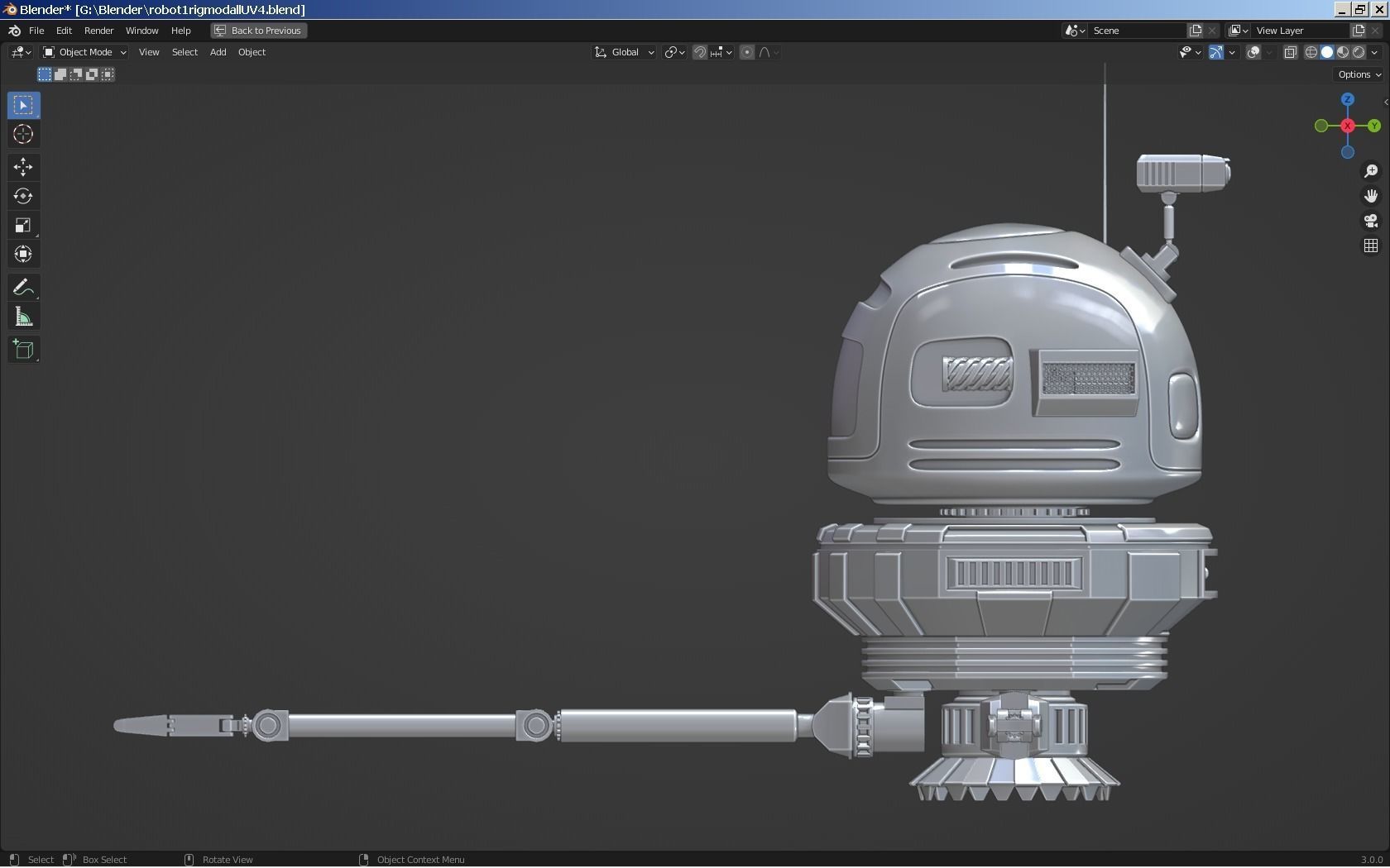 Sci-Fi Robot - Droid bone-rigged 3D model_14