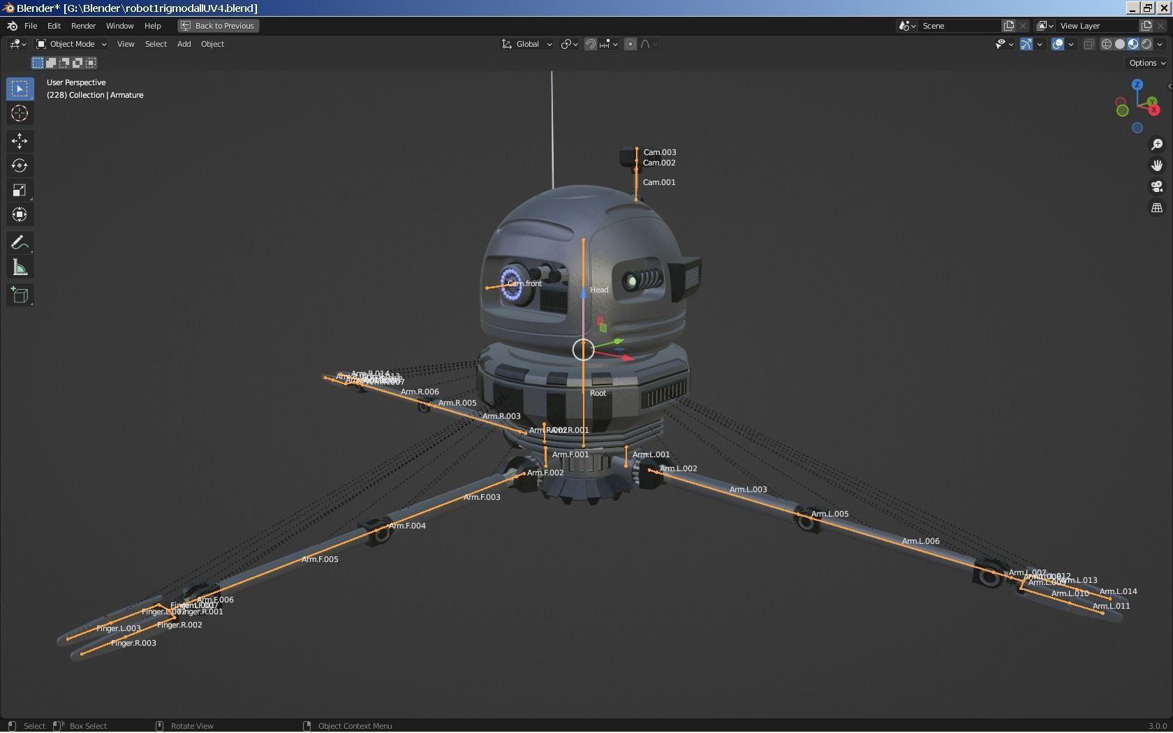 Sci-Fi Robot - Droid bone-rigged 3D model_28