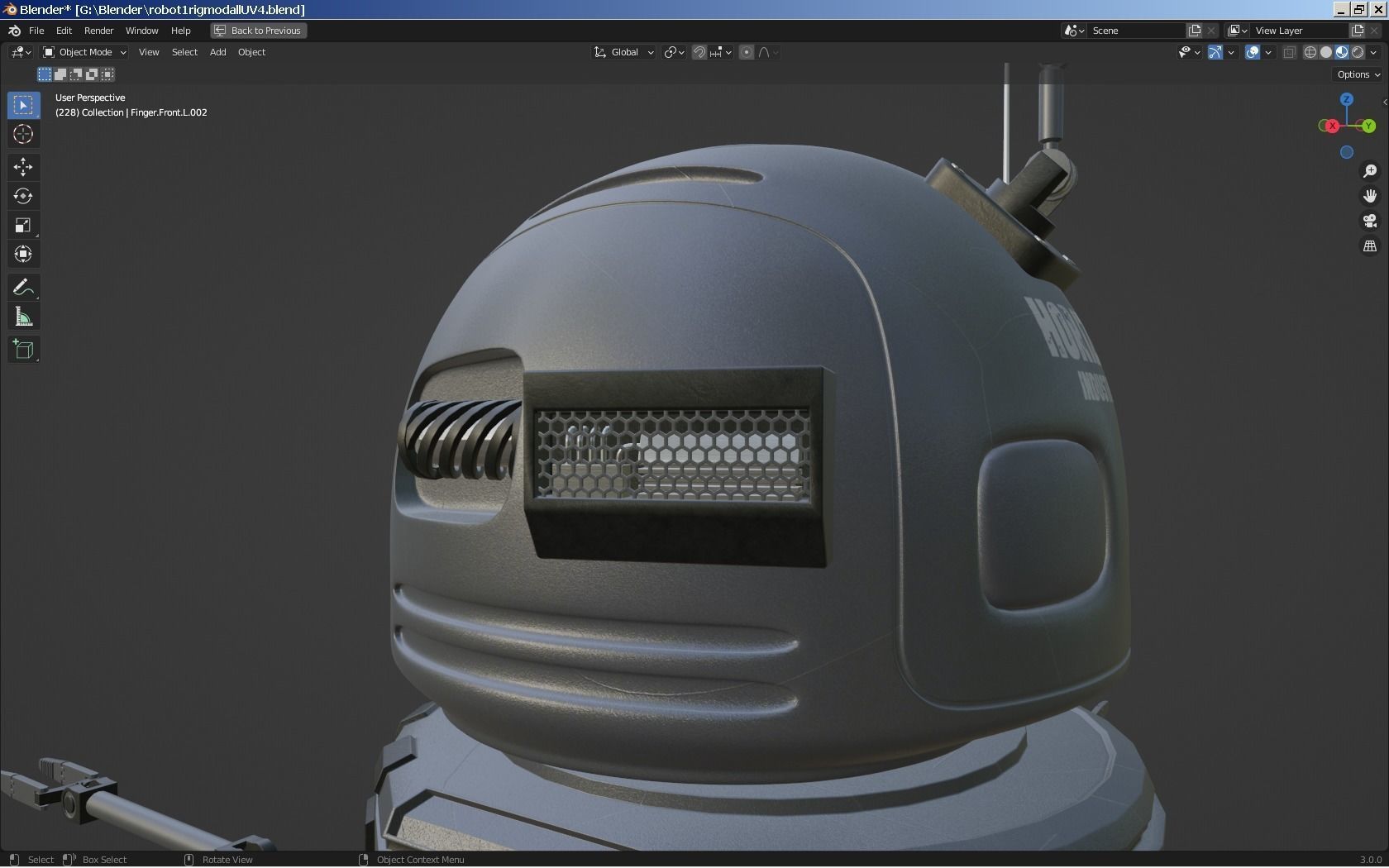 Sci-Fi Robot - Droid bone-rigged 3D model_26