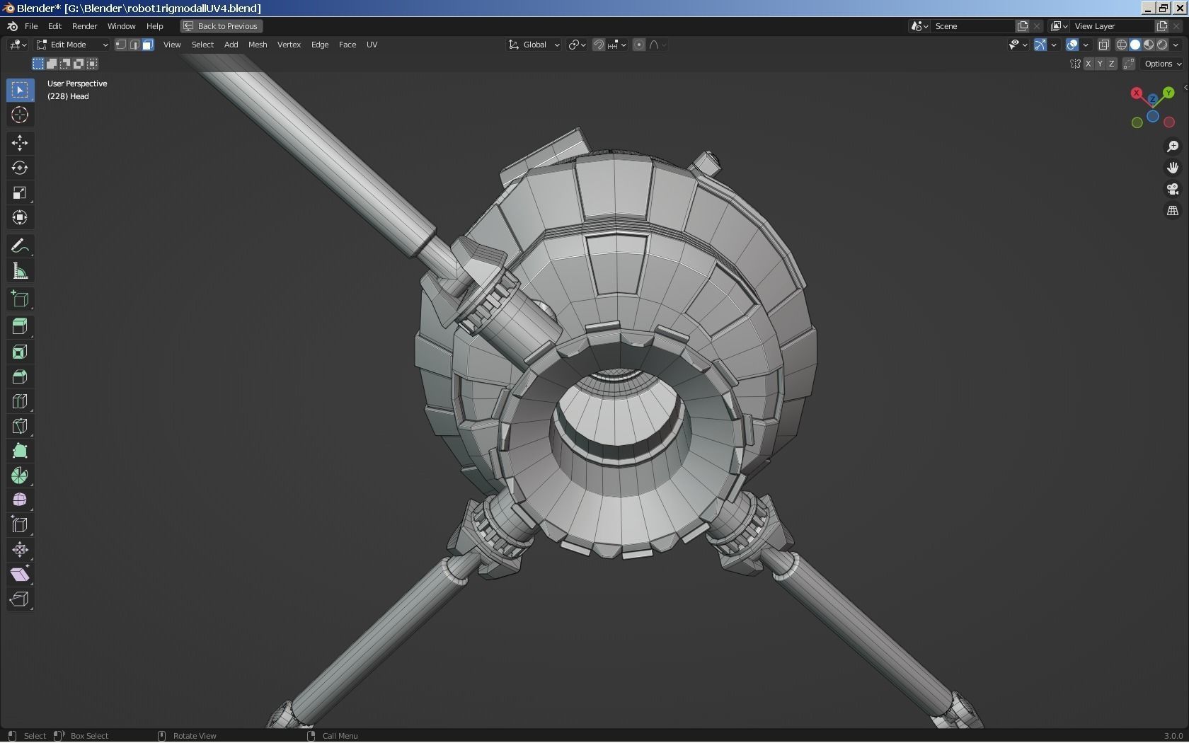 Sci-Fi Robot - Droid bone-rigged 3D model_25