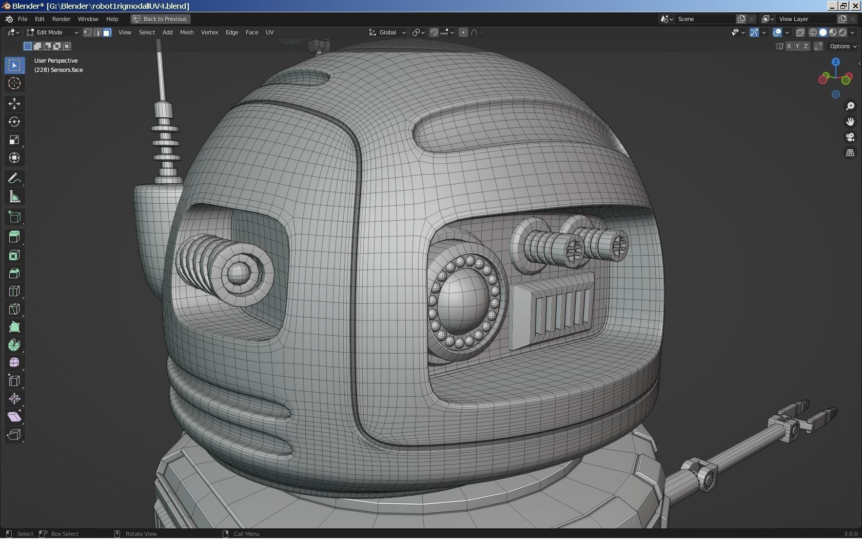 Sci-Fi Robot - Droid bone-rigged 3D model_17