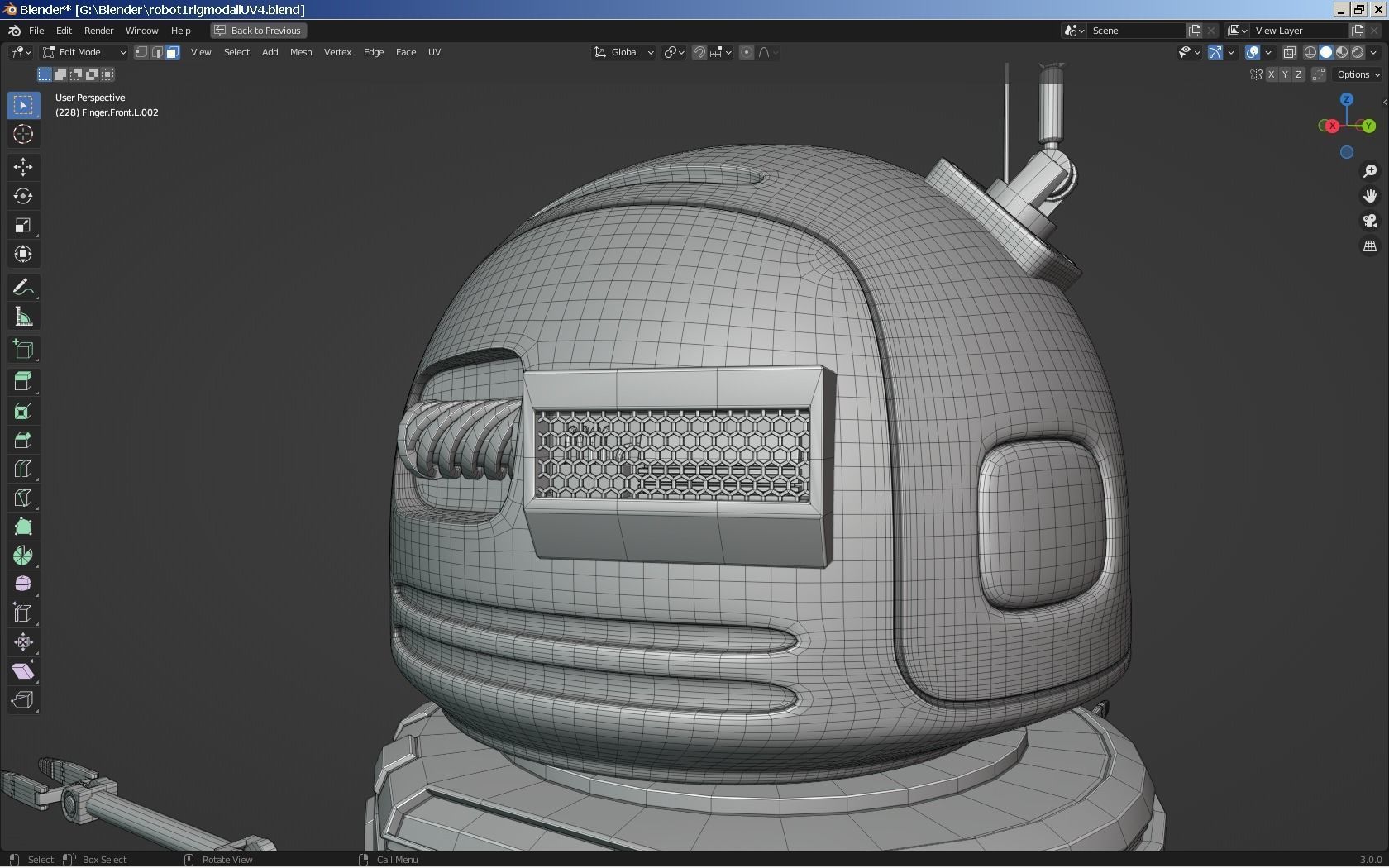 Sci-Fi Robot - Droid bone-rigged 3D model_27