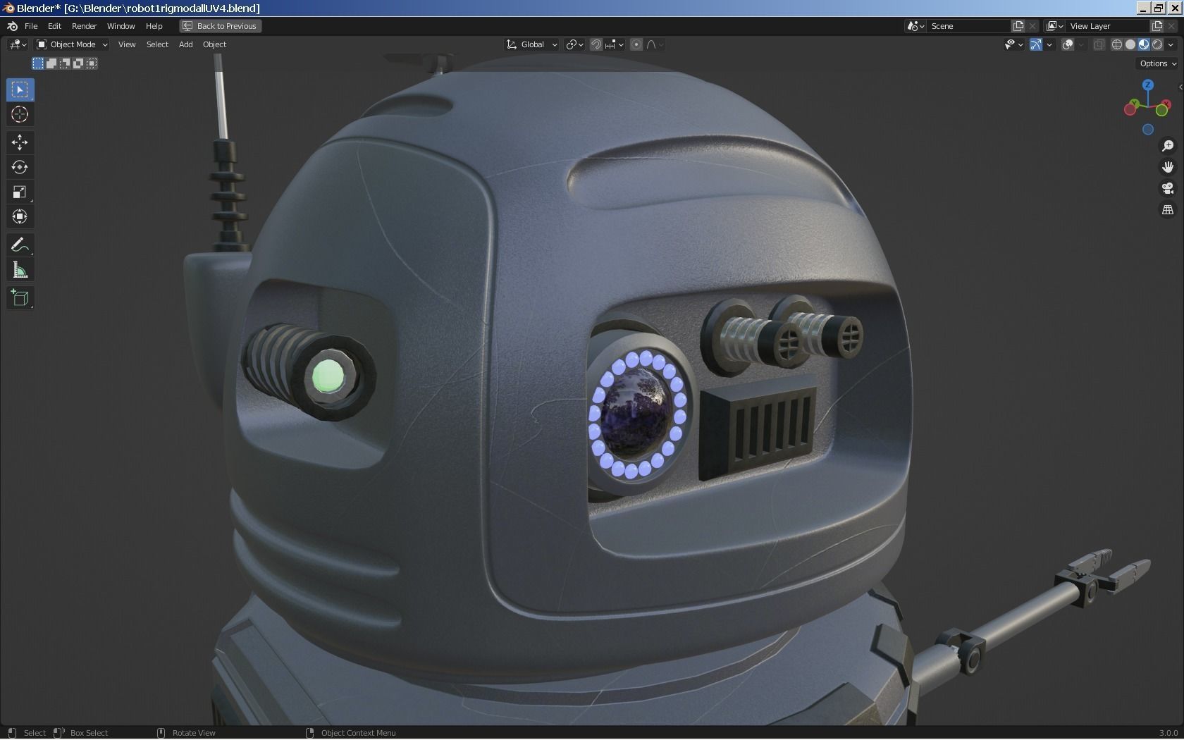 Sci-Fi Robot - Droid bone-rigged 3D model_16