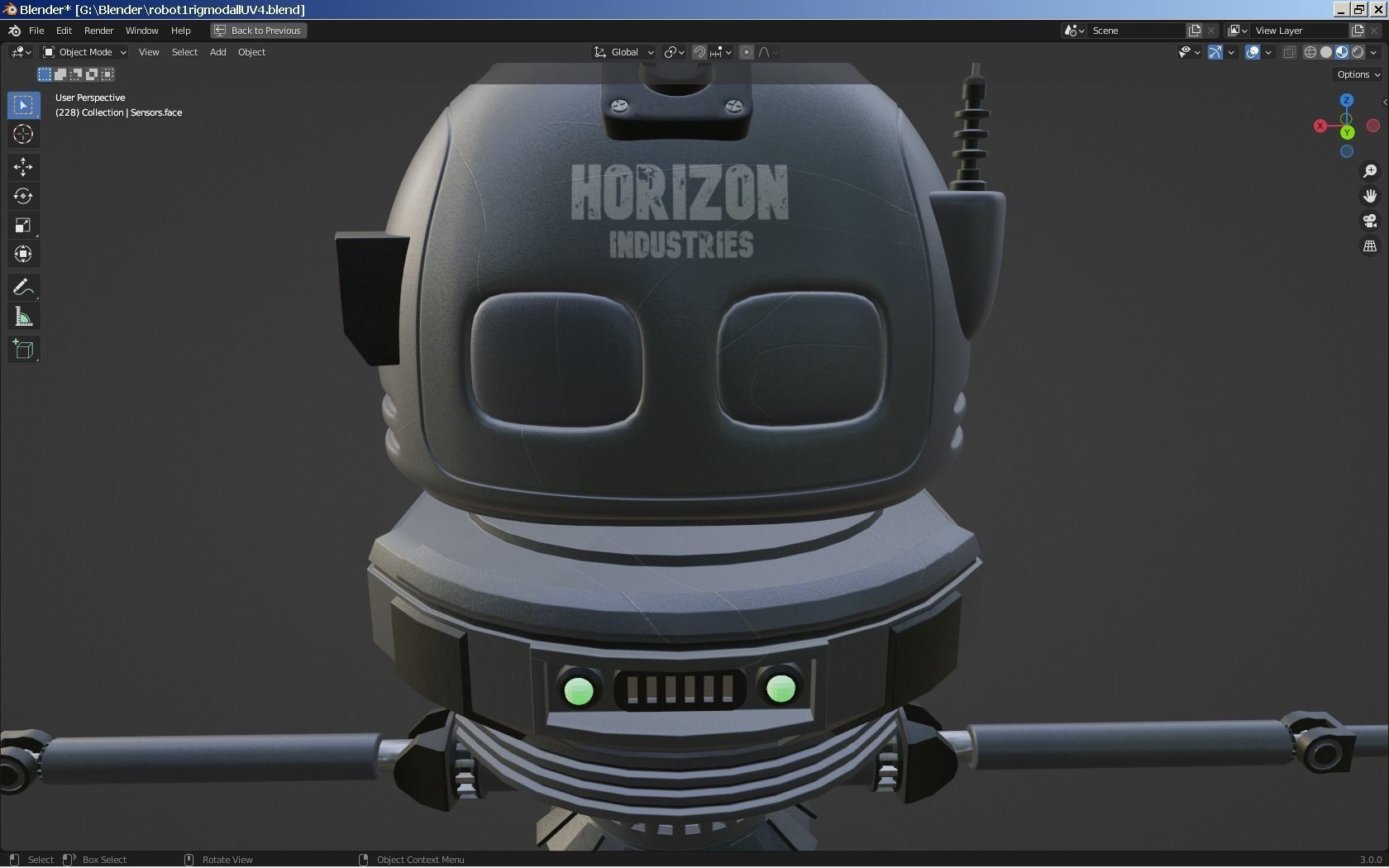 Sci-Fi Robot - Droid bone-rigged 3D model_20